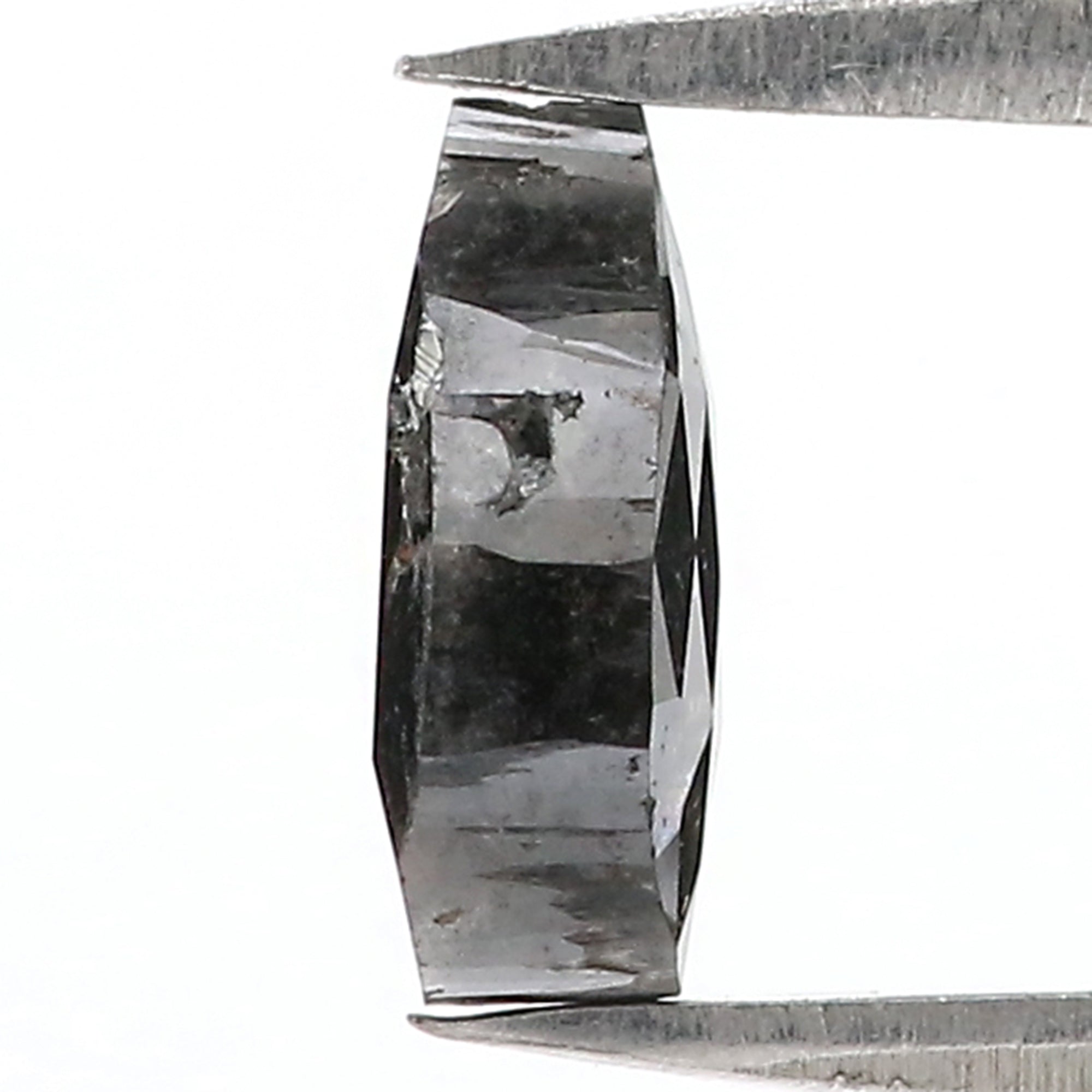 1.71 CT Natural Loose Pear Diamond Salt And Pepper Diamond Black Grey Color Diamond 8.30 MM Pear Rose Cut Diamond Pear Shape Diamond LQ3150