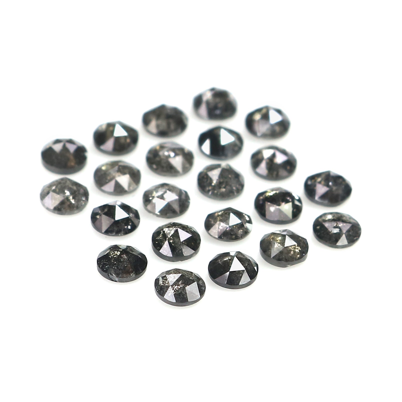 1.84 Ct Natural Loose Round Rose Cut Diamond Salt And Pepper Round Shape Diamond 2.60 MM Natural Black Grey Round Rose Cut Diamond LQ1821