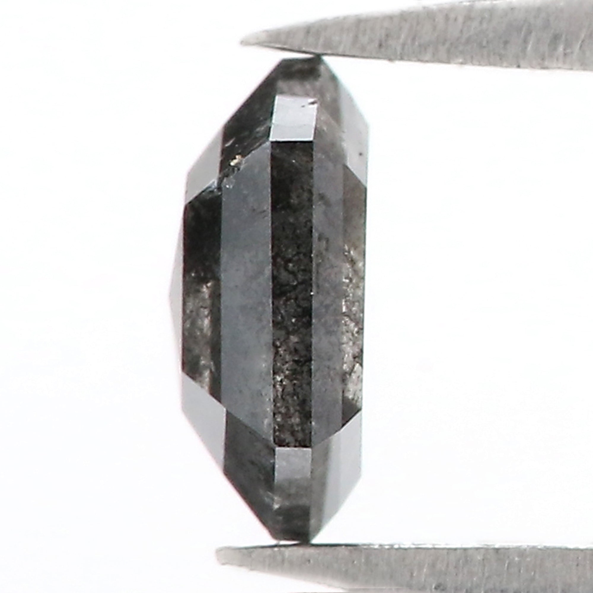 0.74 CT Natural Loose Hexagon Shape Diamond Salt and Pepper Hexagon Cut Diamond 6.30 MM Black Grey Color Hexagon Rose Cut Diamond LQ3180