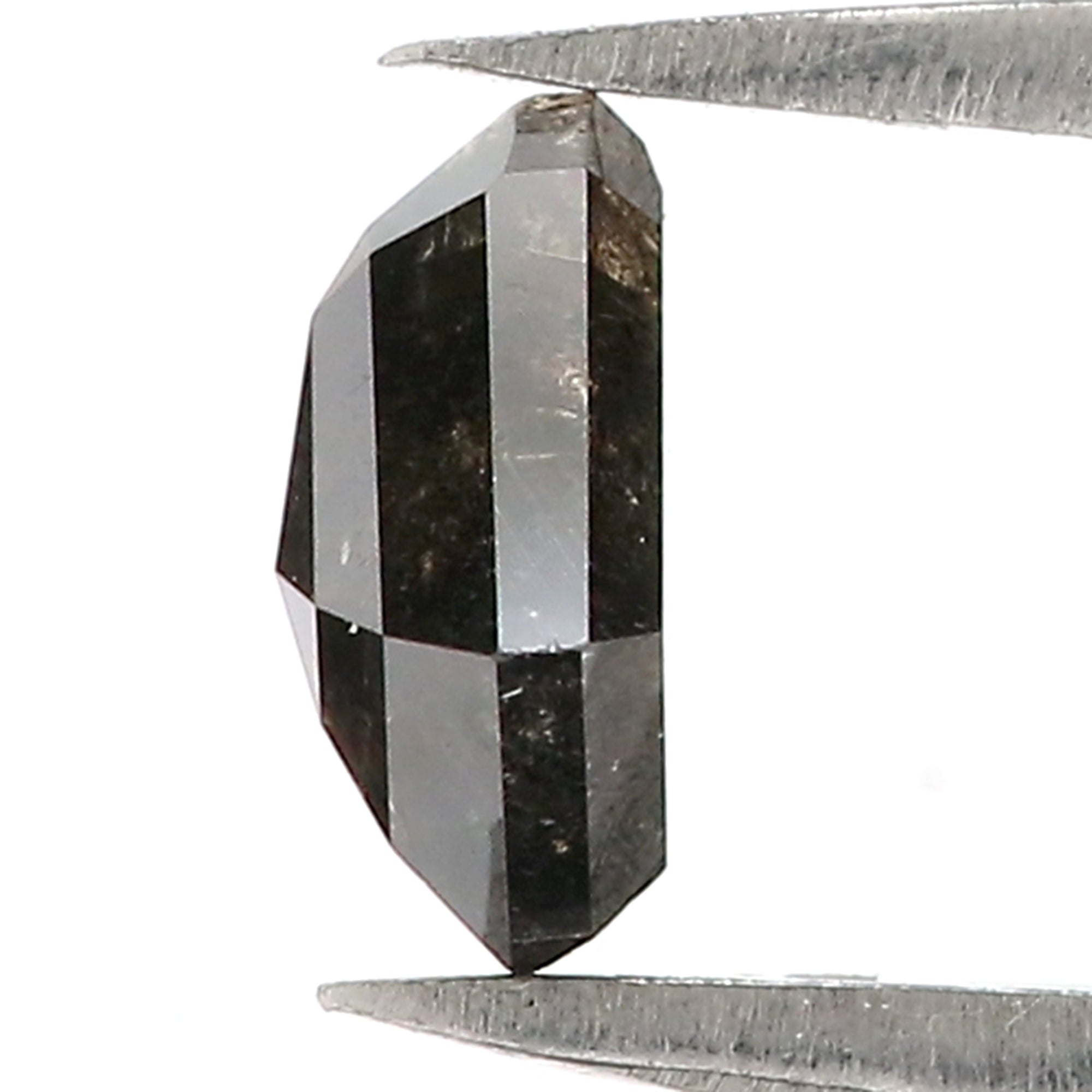 0.96 CT Natural Loose Shield Diamond Black Grey Color Diamond 7.15 MM Natural Loose Diamond Salt And Pepper Shield Rose Cut Diamond QK2040