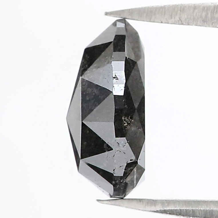 2.34 Ct Natural Loose Pear Shape Diamond Salt And Pepper Pear Diamond 9.55 MM Natural Black Grey Diamond Pear Rose Cut Diamond LC63