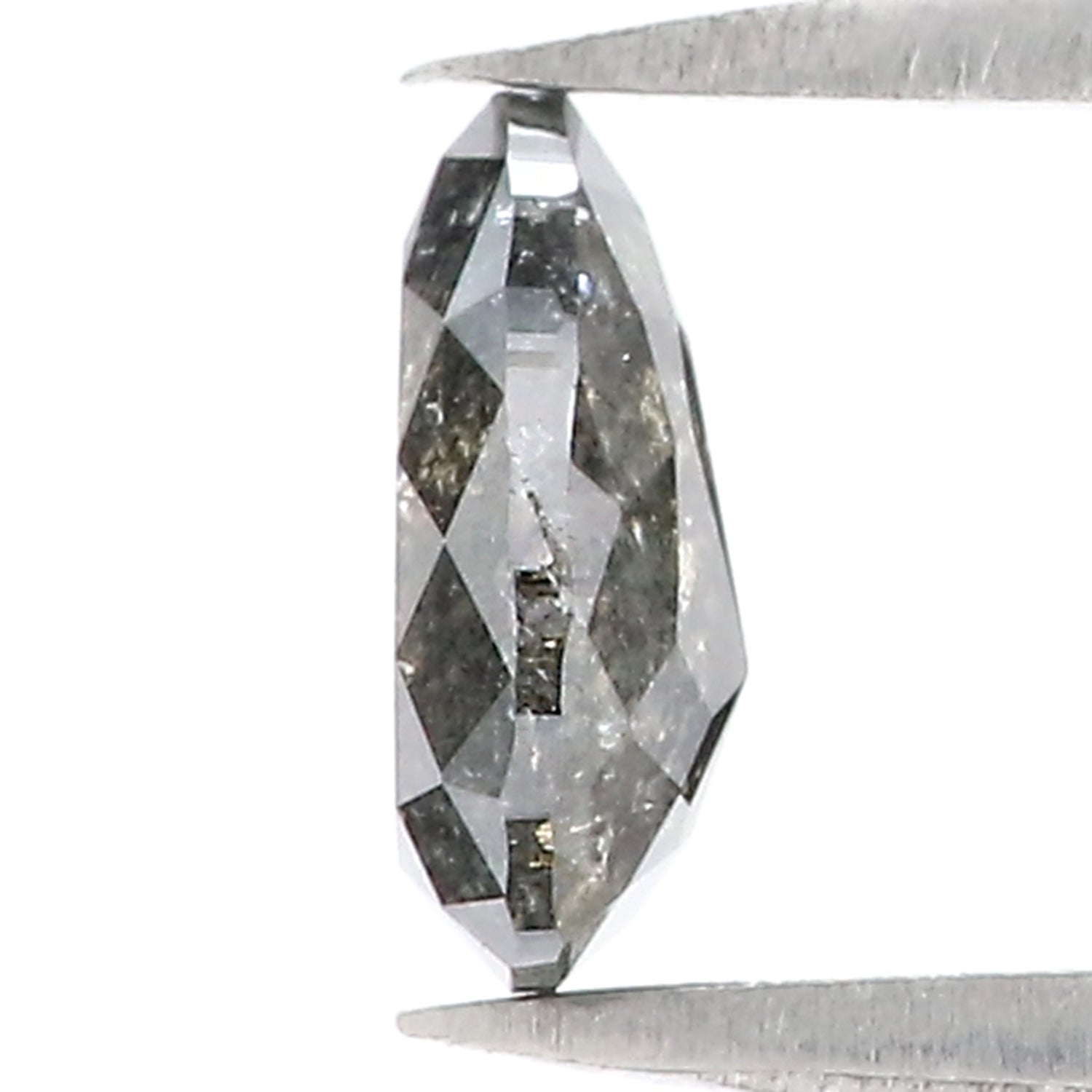 0.97 CT Natural Loose Pear Shape Diamond Salt And Pepper Pear Cut Diamond 7.55 MM Natural Black Grey Color Pear Rose Cut Diamond LQ3195