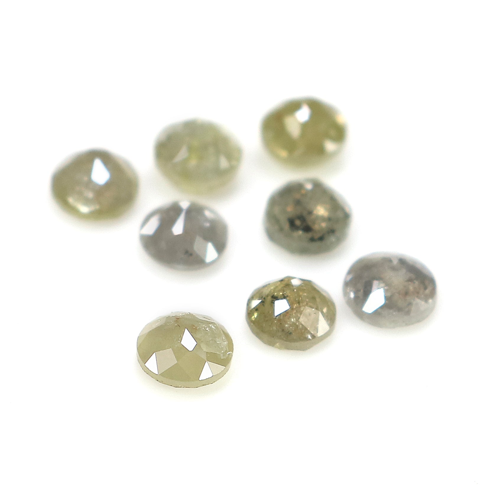 1.38 CT Natural Loose Round Rose Cut Diamond Grey Color Round Shape Diamond 3.10 MM Natural Loose Yellow Color Round Rose Cut Diamond LQ1733