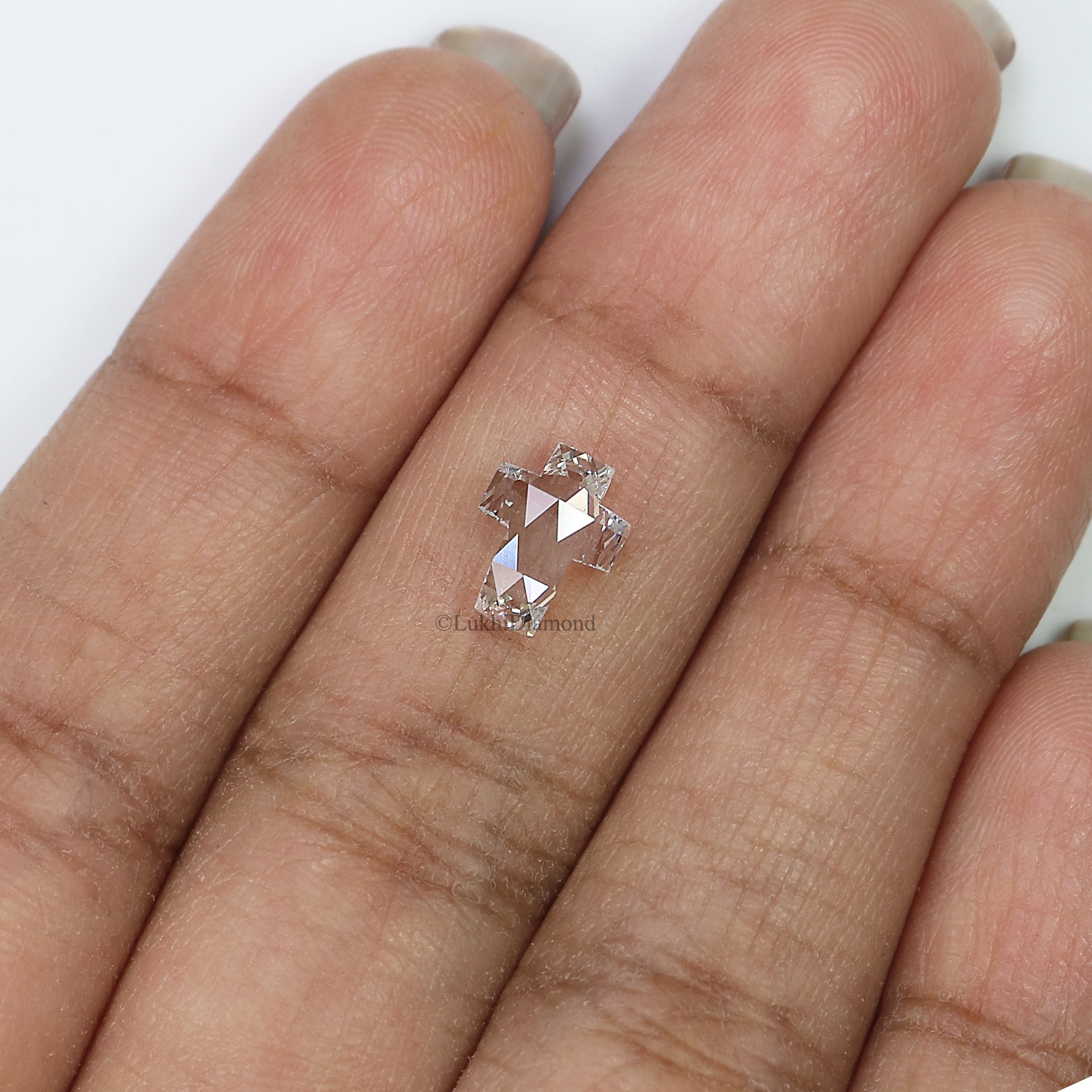 1.33 CT Lab Grown Cross Cut Diamond White - E Color VS1 Clarity Diamond Lab Grown Diamond CVD Diamond Lab Created Rose Cut Diamond L3259