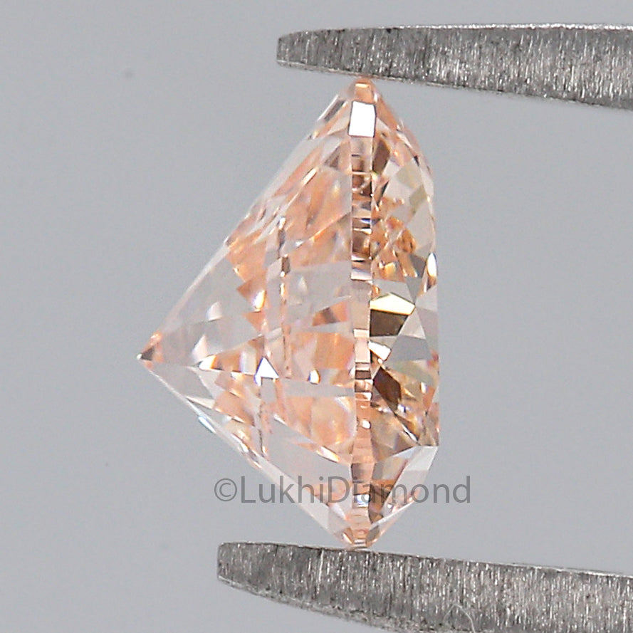 1.04 CT IGI Certified Heart Brilliant Cut Fancy Intense Orange Pink Color VVS2 Clarity Diamond Lab Created Diamond Heart CVD Diamond L3224