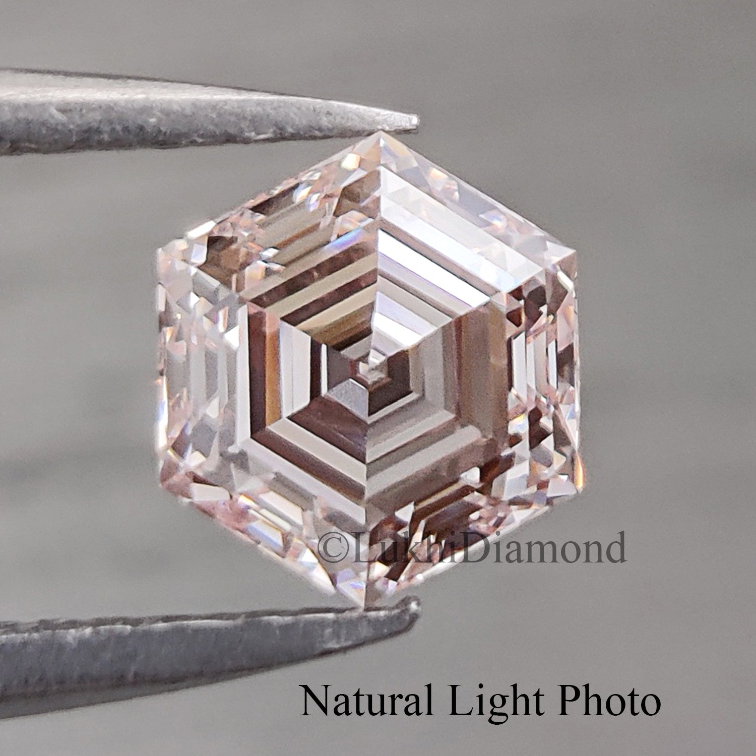 1.02 CT IGI Certified Hexagonal Step Cut Diamond Fancy Pink Color VVS1 Clarity Lab Grown Diamond Lab Created Hexagon CVD Diamond Q201