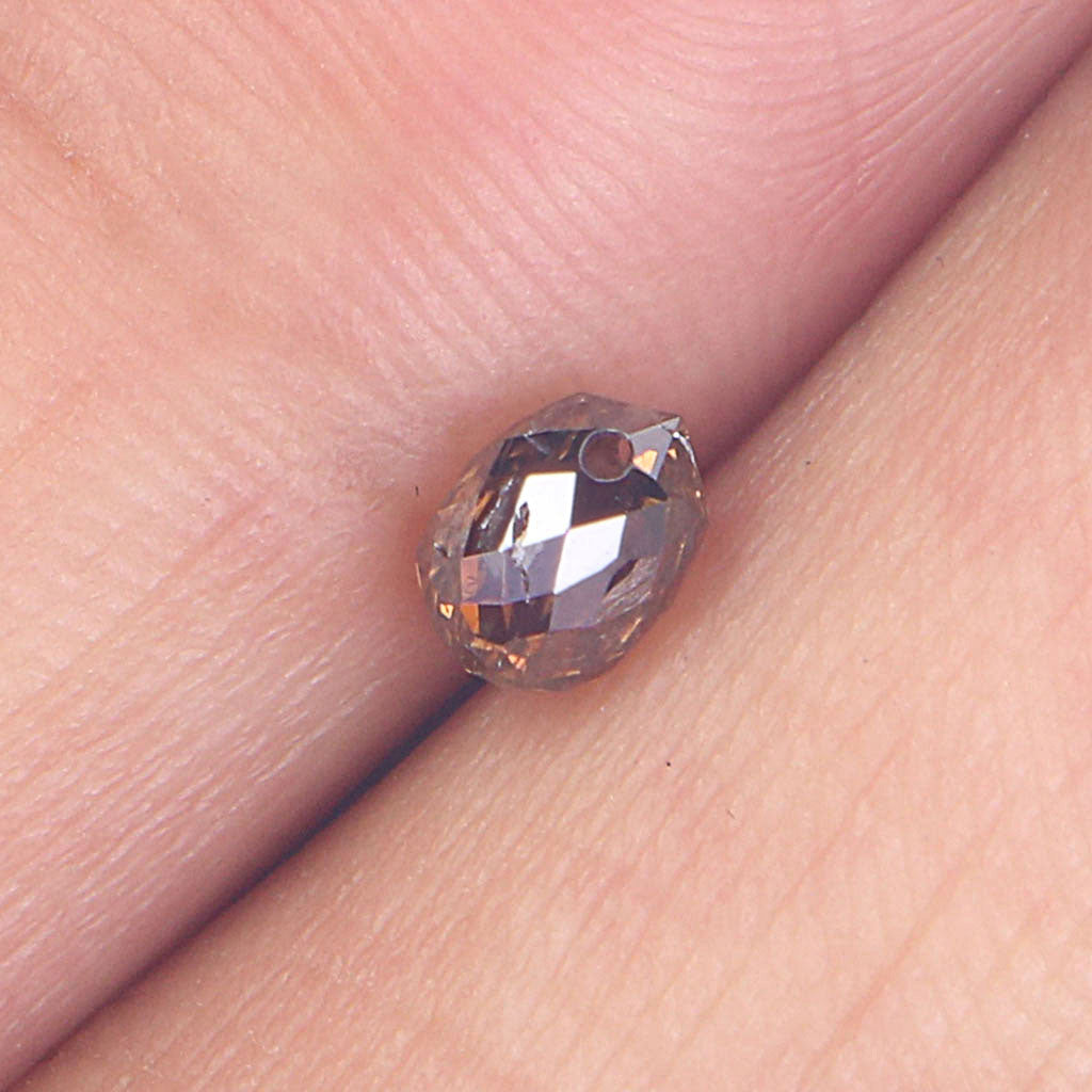 0.48 Ct Natural Loose Briolette Shape Diamond Brown Color Drop Diamond 4.60 MM Natural Loose Brown Color Briolette Rose Cut Diamond LQ9259