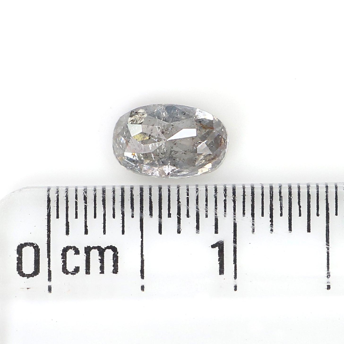 0.63 CT Natural Loose Oval Shape Diamond Salt And Pepper Oval Rose Cut Diamond 6.25 MM Natural Loose Grey Color Oval Rose Cut Diamond QL8937