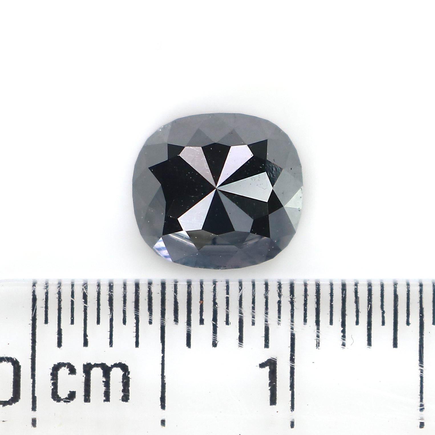 1.17 CT Natural Loose Cushion Shape Diamond Black Color Cushion Diamond 6.60 MM Natural Loose Black Color Cushion Rose Cut Diamond LQ7725