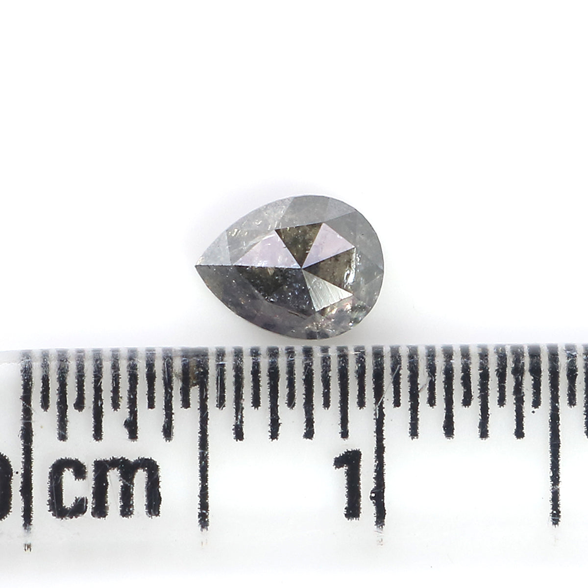 0.46 CT Natural Loose Pear Shape Diamond Salt And Pepper Pear Rose Cut Diamond 5.35 MM Natural Loose Pear Black Grey Color Diamond QL3126