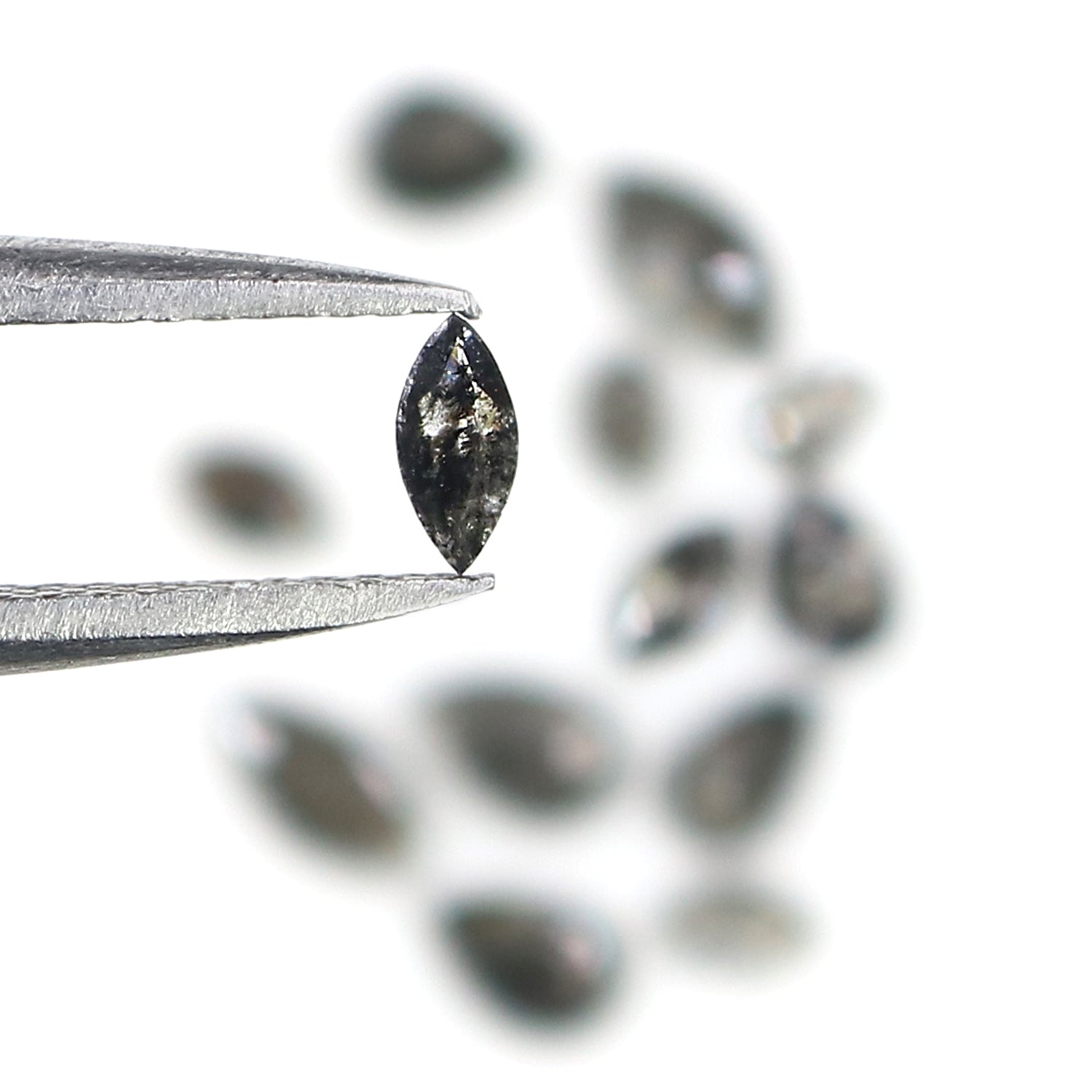 1.08 CT Natural Loose Mix Shape Diamond Salt And Pepper Mix Shape Diamond 2.55 MM Natural Black Grey Color Mix Shape Rose Cut Diamond LQ1845