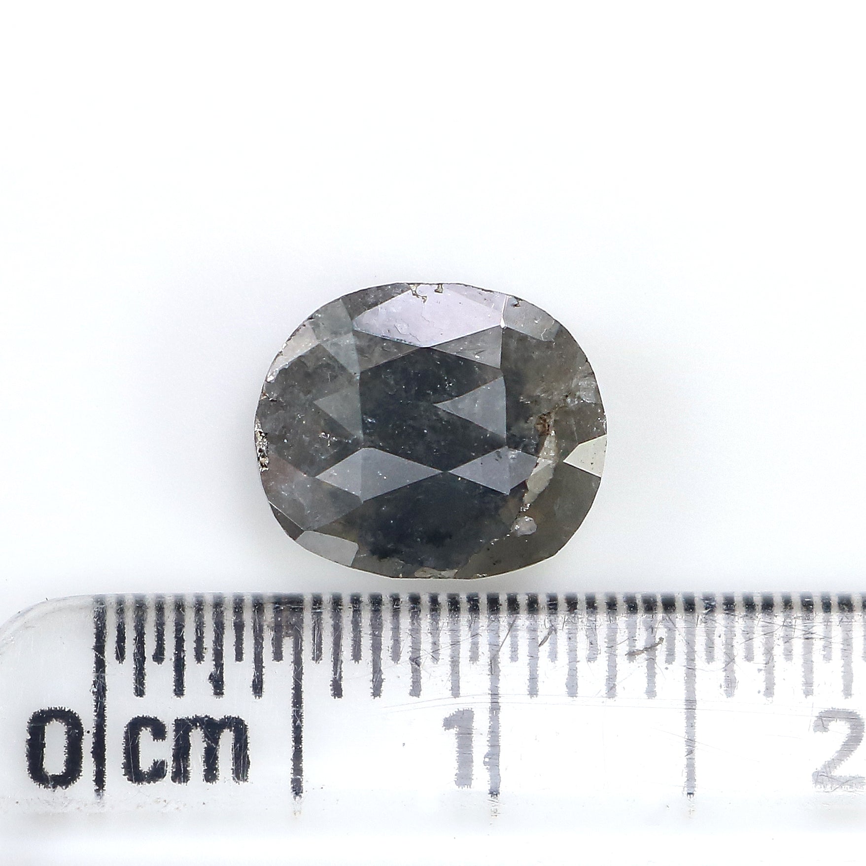 2.24 CT Natural Loose Oval Shape Diamond Salt And Pepper Oval Cut Diamond 8.85 MM Natural Loose Black Grey Color Oval Rose Cut Diamond LQ3145