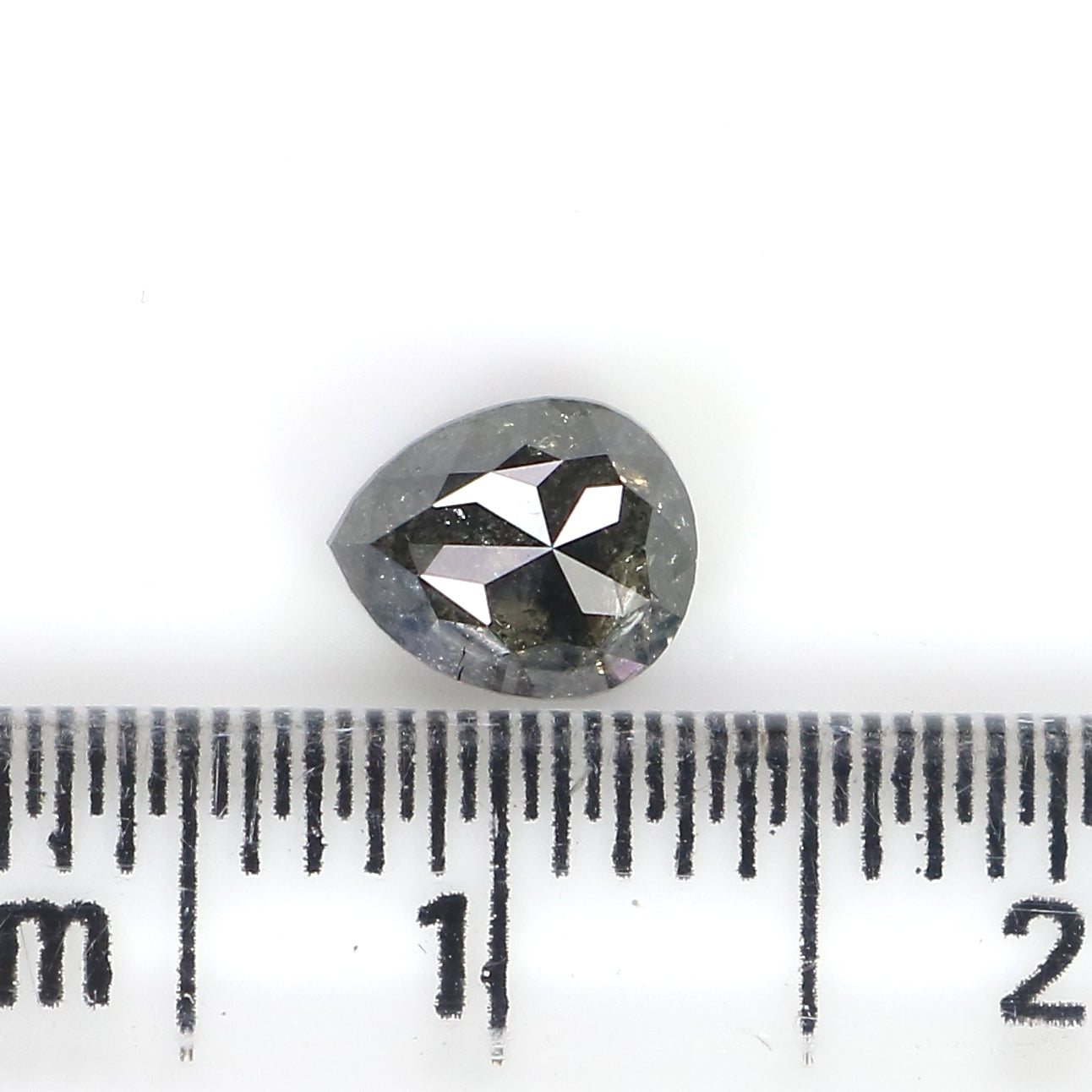 0.72 CT Natural Loose Pear Shape Diamond Salt And Pepper Pear Cut Diamond 5.95 MM Natural Loose Black Grey Pear Rose Cut Diamond LQ3086