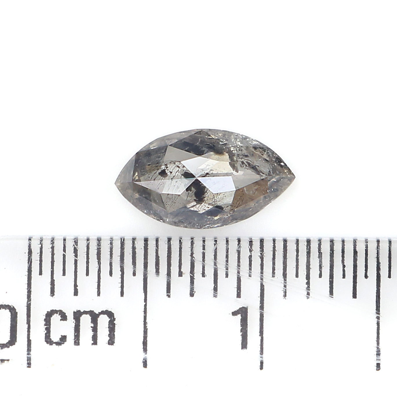 0.54 CT Natural Loose Marquise Shape Diamond Salt And Pepper Marquise Rose Cut Diamond 7.80 MM Black Grey Color Marquise Cut Diamond QL348