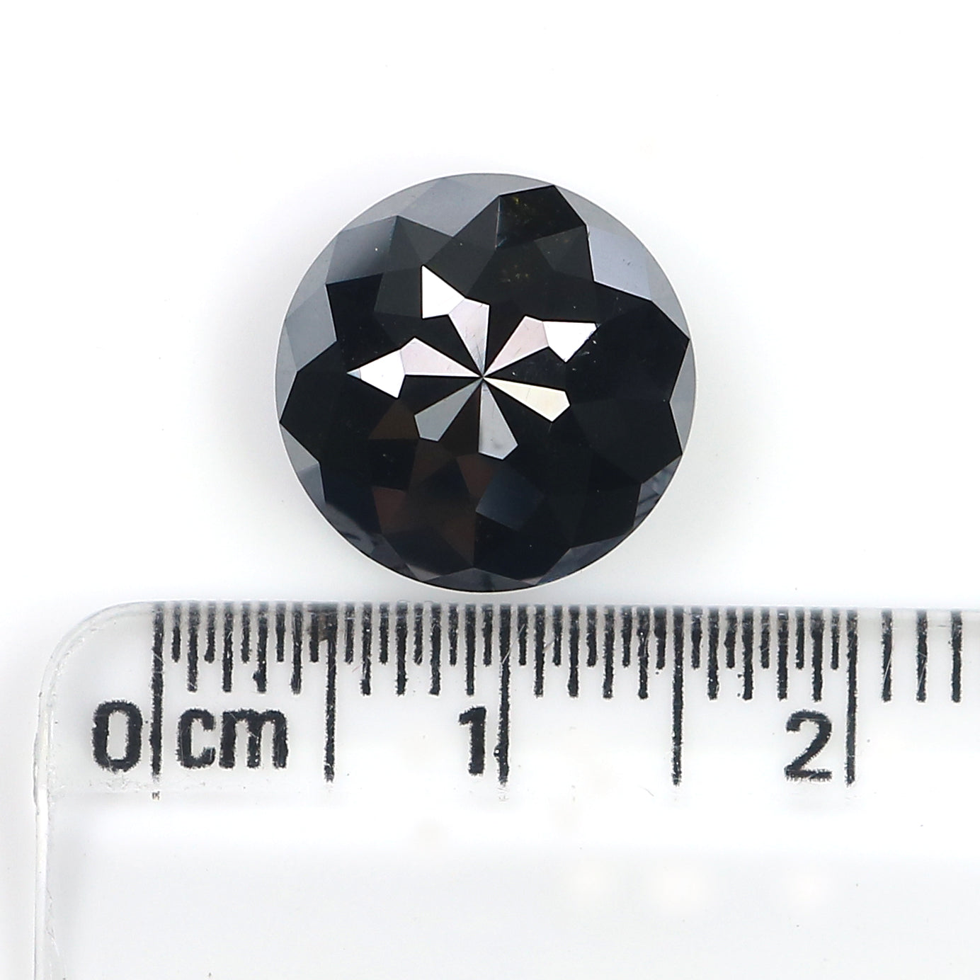 7.24 CT Natural Loose Round Shape Diamond Black Color Round Diamond 12.05 MM Natural Loose Black Color Round Rose Cut Diamond LQ3117