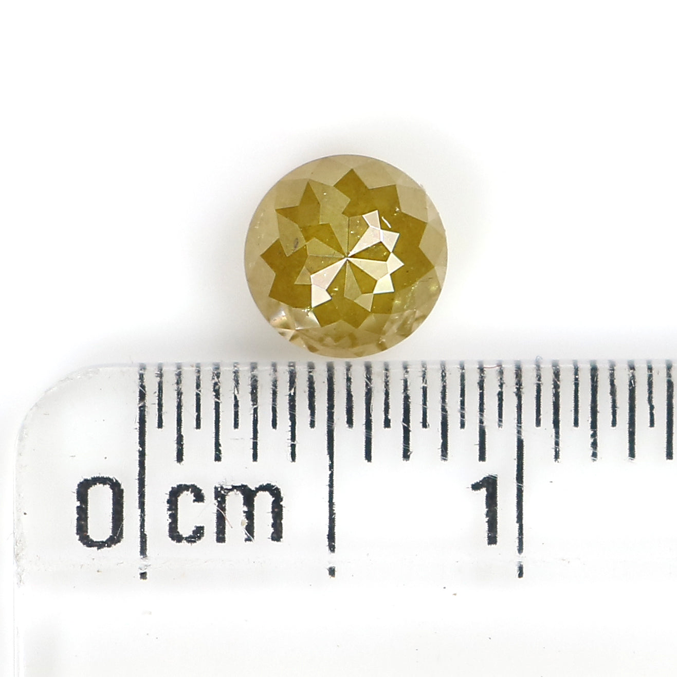 Natural Loose Rose Cut Yellow Green Orange Color Diamond 0.83 CT 5.30 MM Rose Cut Shape Diamond L6426