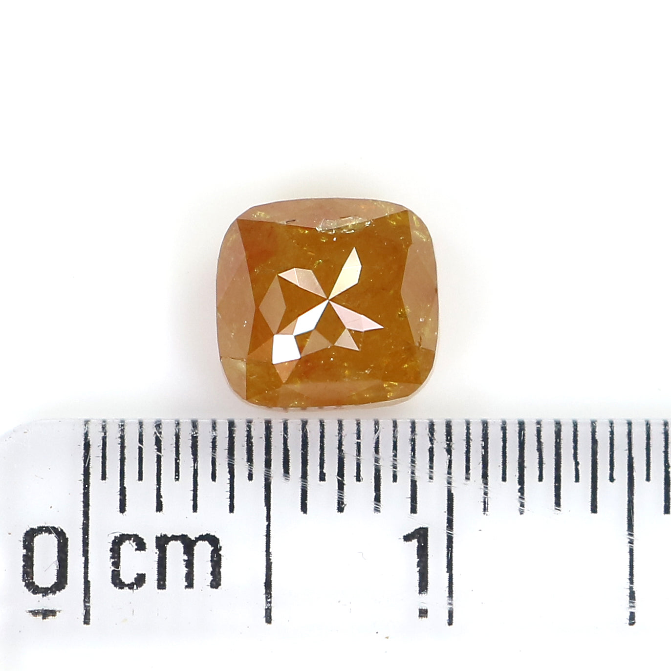 1.50 CT Natural Loose Cushion Shape Diamond Yellow Color Cushion Cut Diamond 6.15 MM Natural Brown Color Cushion Rose Cut Diamond QL9258