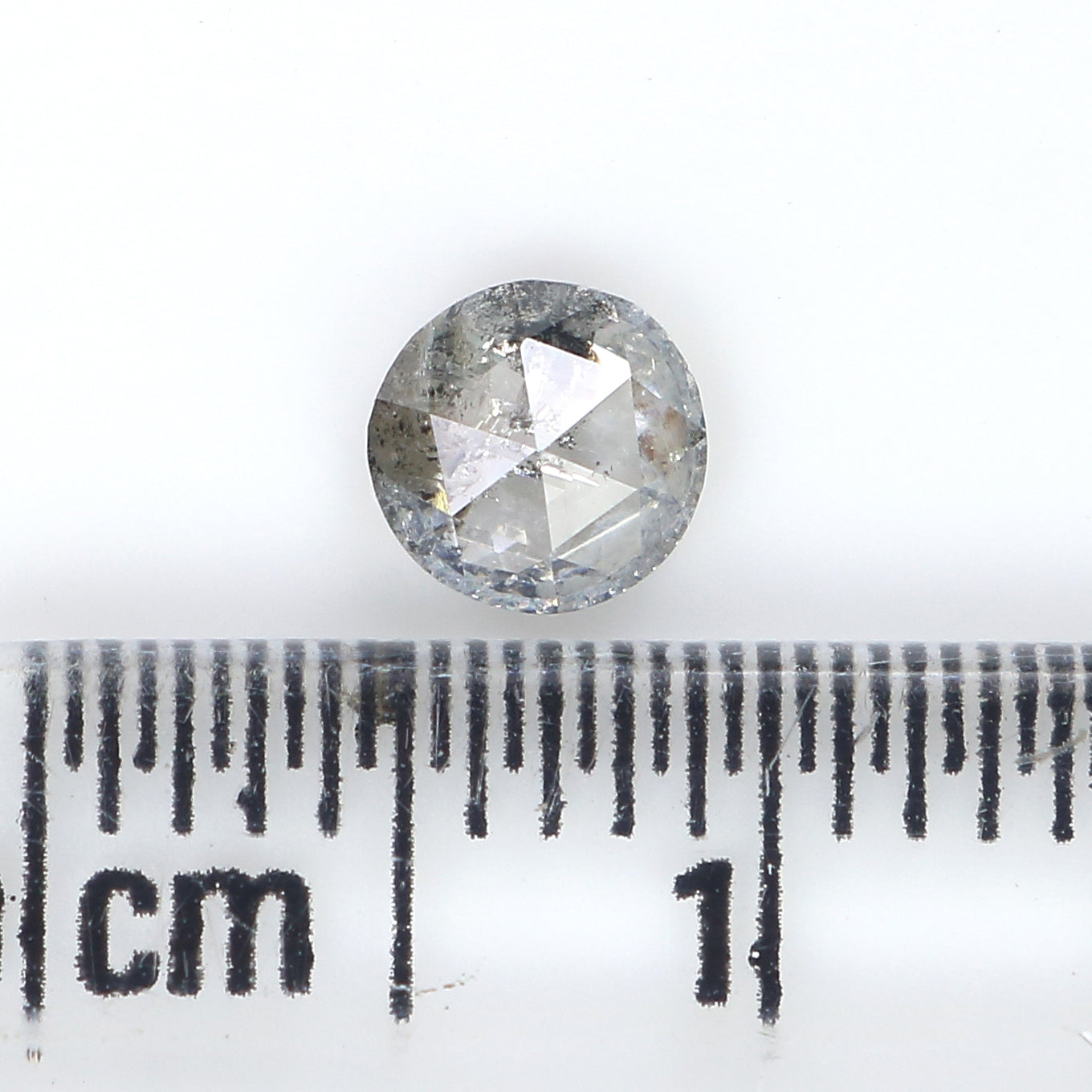 0.35 CT Natural Loose Round Rose Cut Diamond Salt And Pepper Round Shape Diamond 4.65 MM Natural Black Grey Round Rose Cut Diamond QL3141