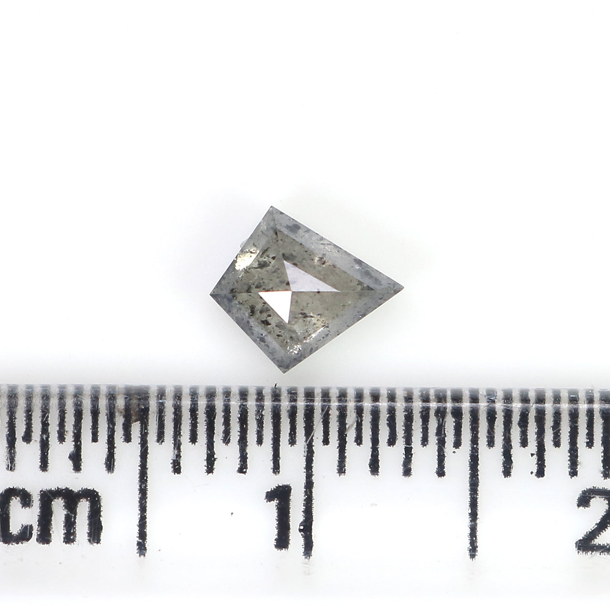 0.46 Ct Natural Loose Kite Shape Diamond Salt And Pepper Kite Diamond 5.85 MM Natural Loose Diamond Black Gary Kite Rose Cut  Diamond QL3122