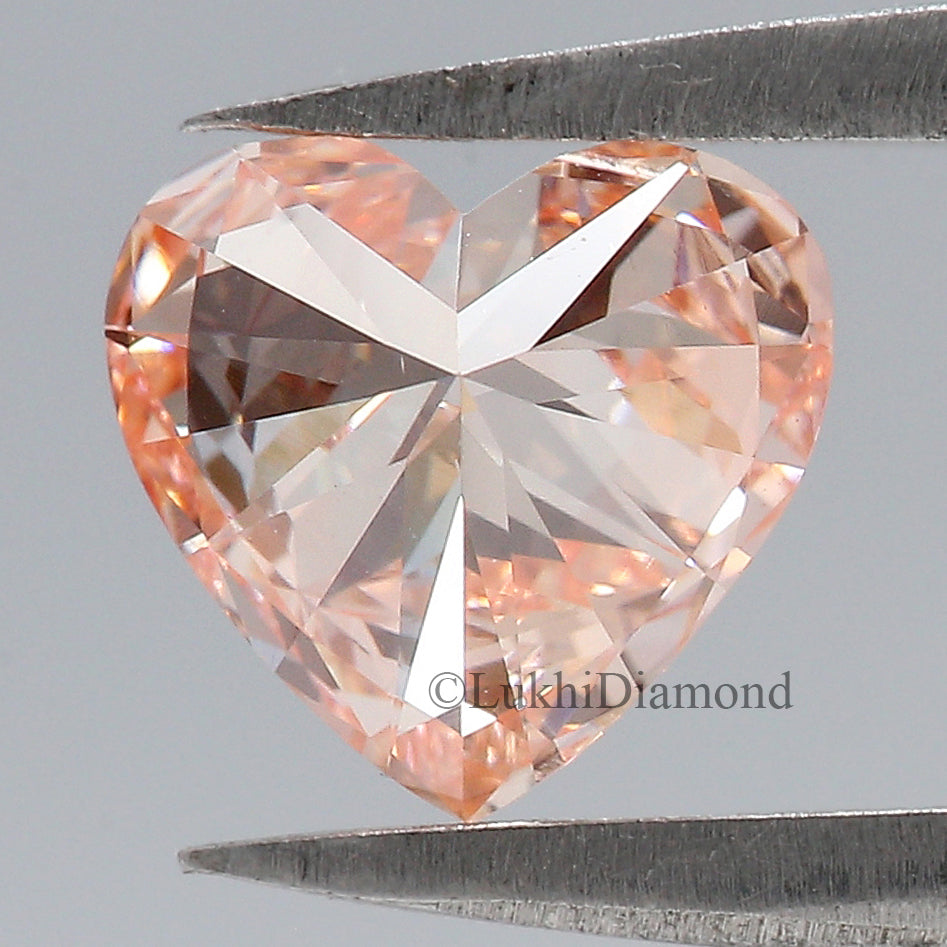 1.04 CT IGI Certified Heart Brilliant Cut Fancy Vivid Pink Color VS1 Clarity Diamond Lab Grown Diamond Lab Created Heart CVD Diamond L3202