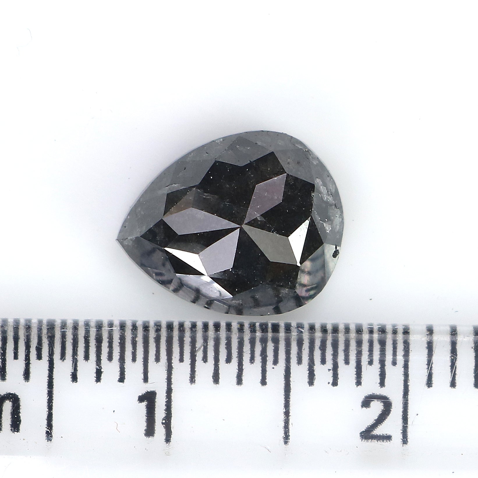 2.75 CT Natural Loose Pear Shape Diamond Salt And Pepper Pear Cut Diamond 9.70 MM Natural Loose Black Grey Pear Rose Cut Diamond QL3082