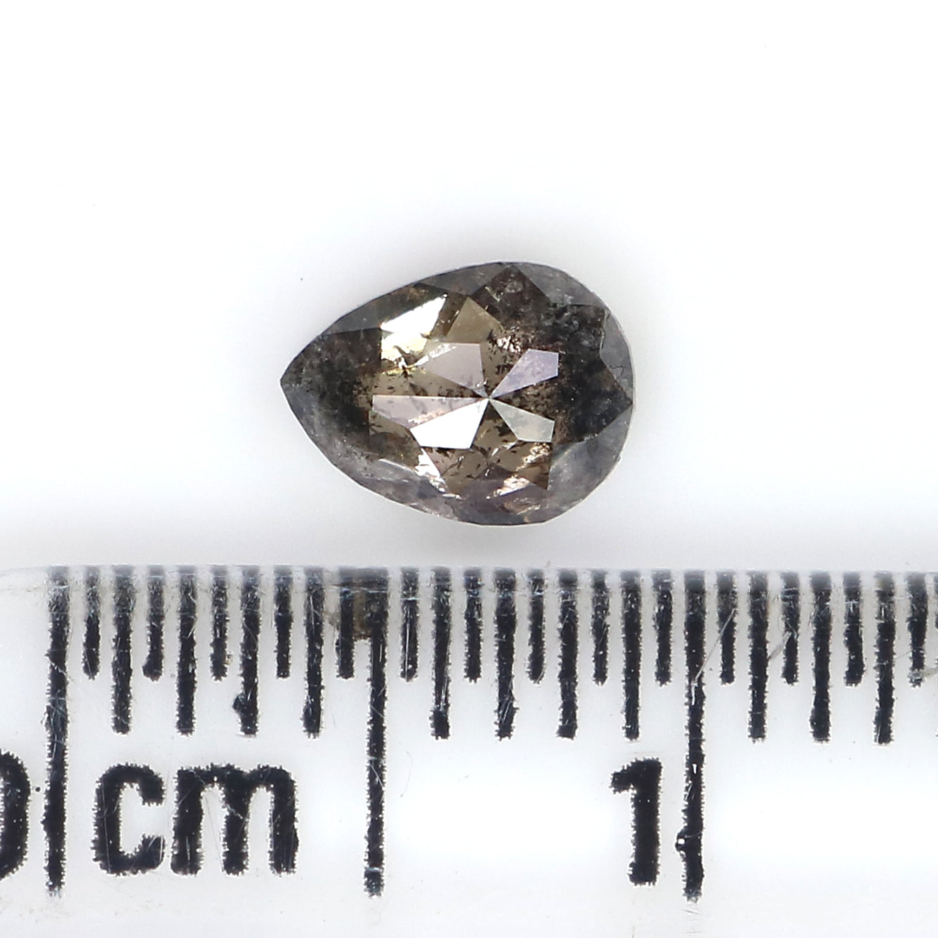 0.42 Ct Natural Loose Pear Shape Diamond Salt And Pepper Pear Cut Diamond 5.60 MM Natural Loose Diamond Pear Shape Rose Cut Diamond QL3144