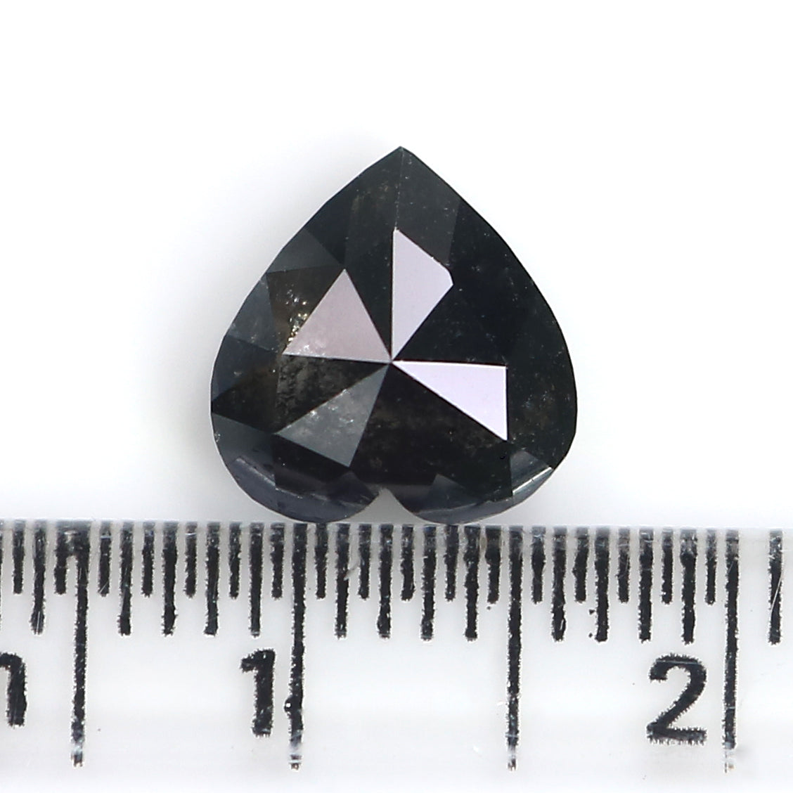 1.82 CT Natural Loose Heart Shape Diamond Salt And Pepper Heart Cut Diamond 8.75 MM Natural Black Grey Color Heart Rose Cut Diamond LC60