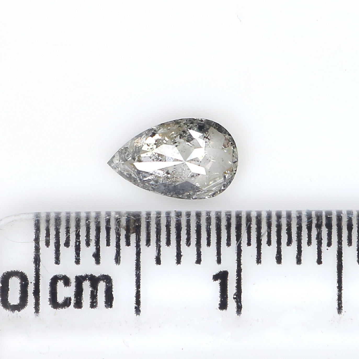 0.45 Ct Natural Loose Pear Shape Diamond Salt And Pepper Pear Cut Diamond 6.55 MM Natural Loose Diamond Pear Shape Rose Cut Diamond QL3133