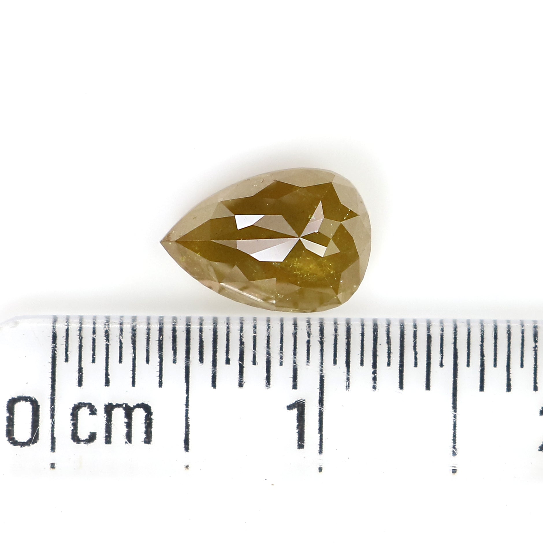 1.22 CT Natural Loose Pear Shape Diamond Yellow Color Pear Shape Diamond 7.85 MM Natural Loose Yellow Diamond Pear Rose Cut Diamond QL1620