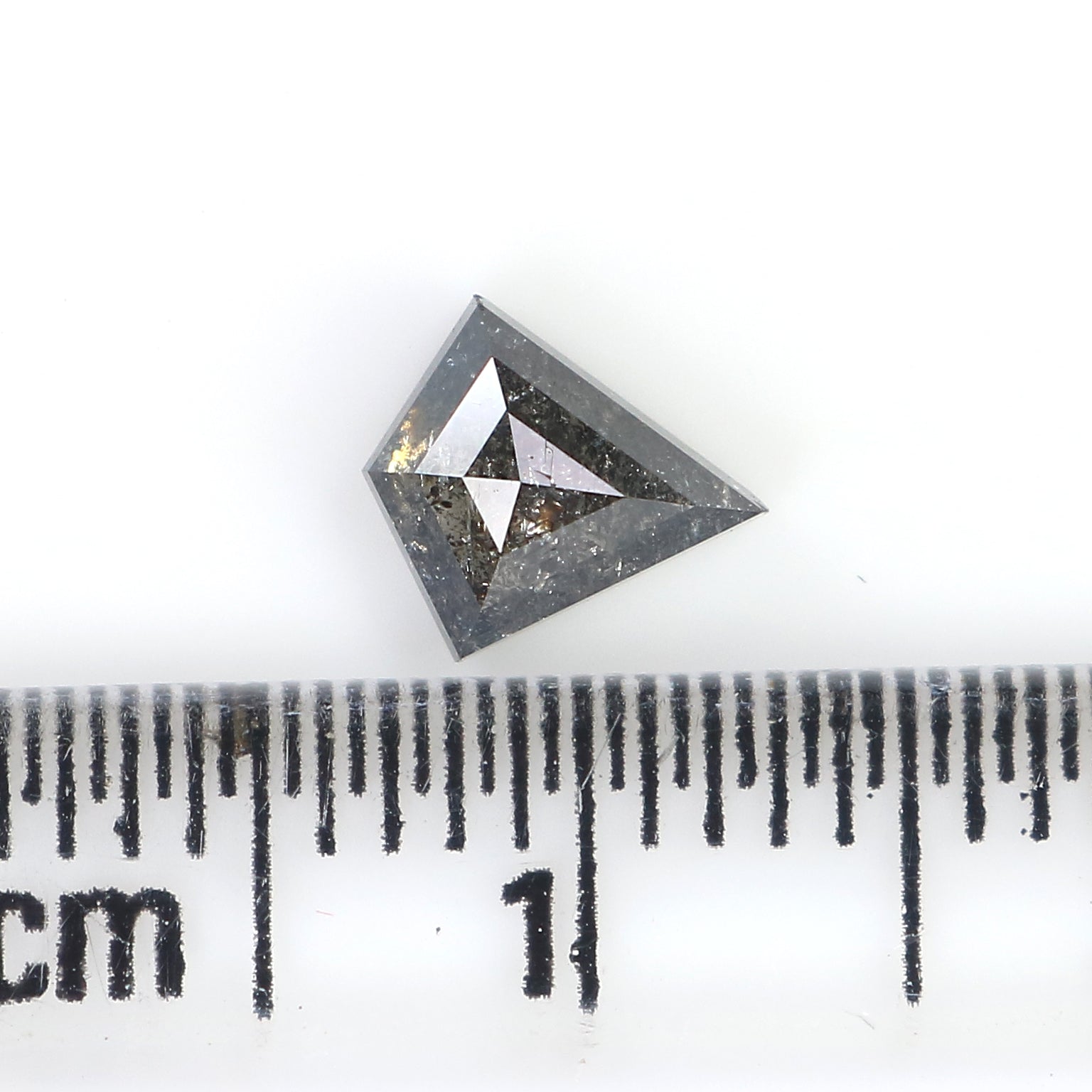 0.53 Ct Natural Loose Kite Shape Diamond Salt And Pepper Kite Diamond 6.30 MM Natural Diamond Black Grey Color Kite Rose Cut Diamond QL3131