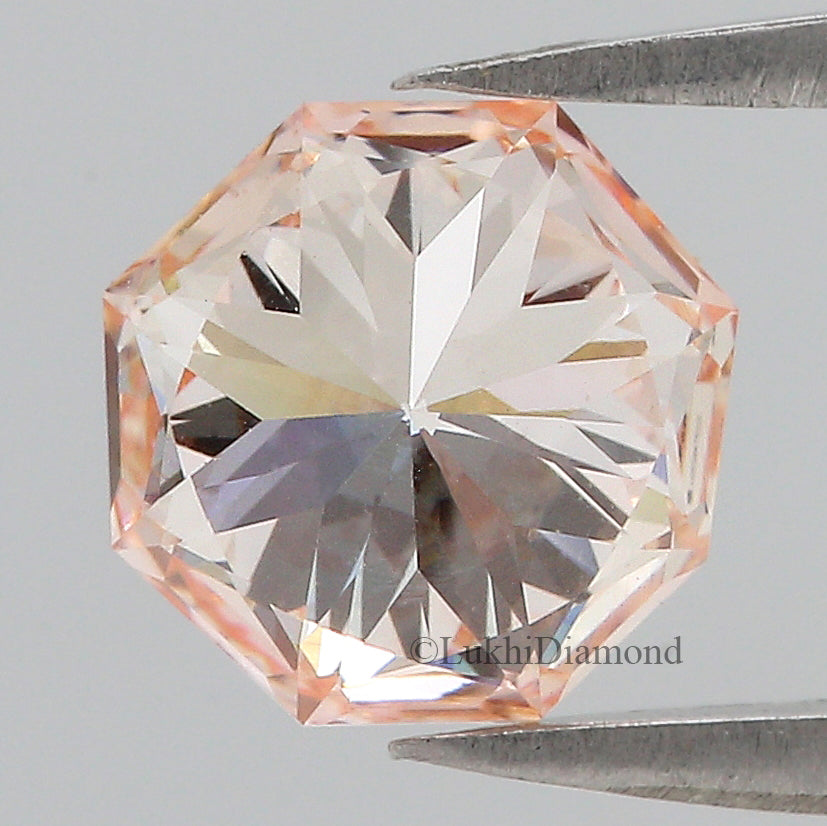 1.58 CT IGI Certified Octagonal Modified Brilliant Cut Fancy Pink Color VS2 Clarity Diamond Lab Grown CVD Diamond Lab Created Diamond L3207