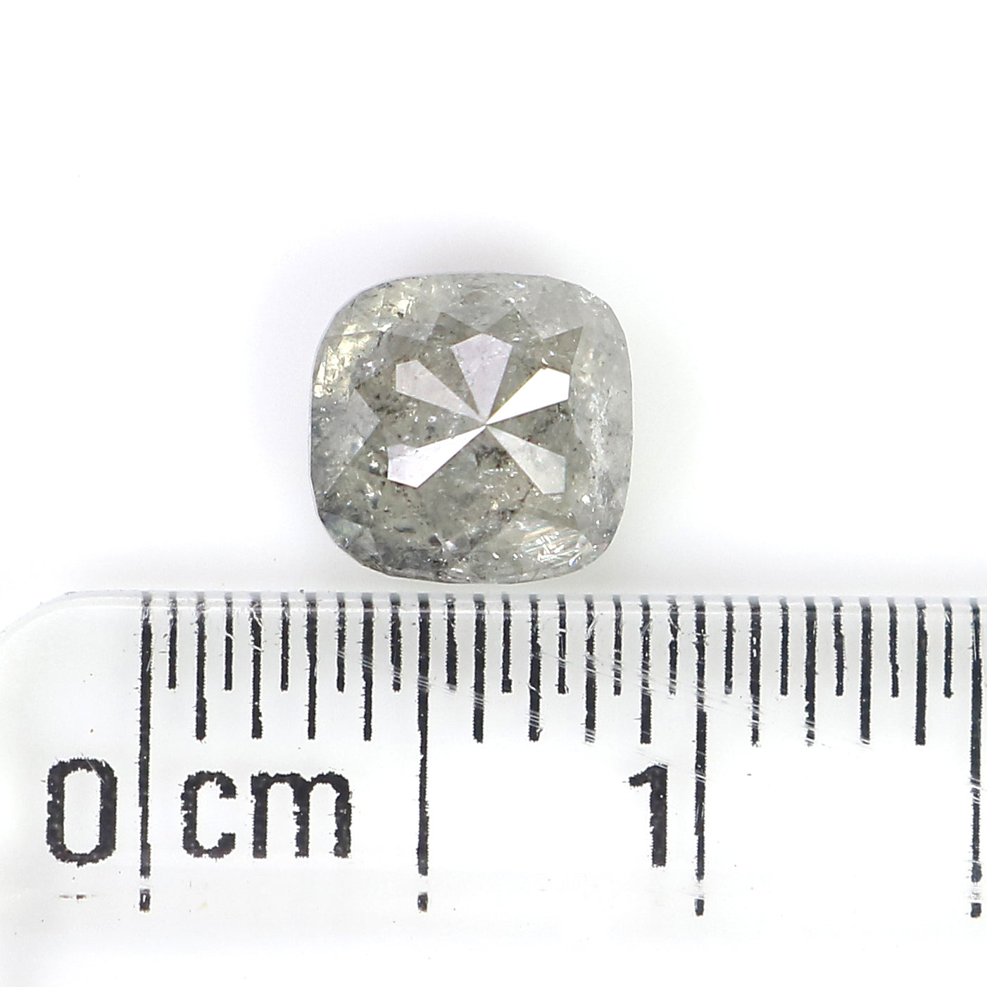 1.17 CT Natural Loose Cushion Shape Diamond Grey Color Cushion Diamond 5.80 MM Natural Loose Grey Diamond Cushion Rose Cut Diamond QL6180