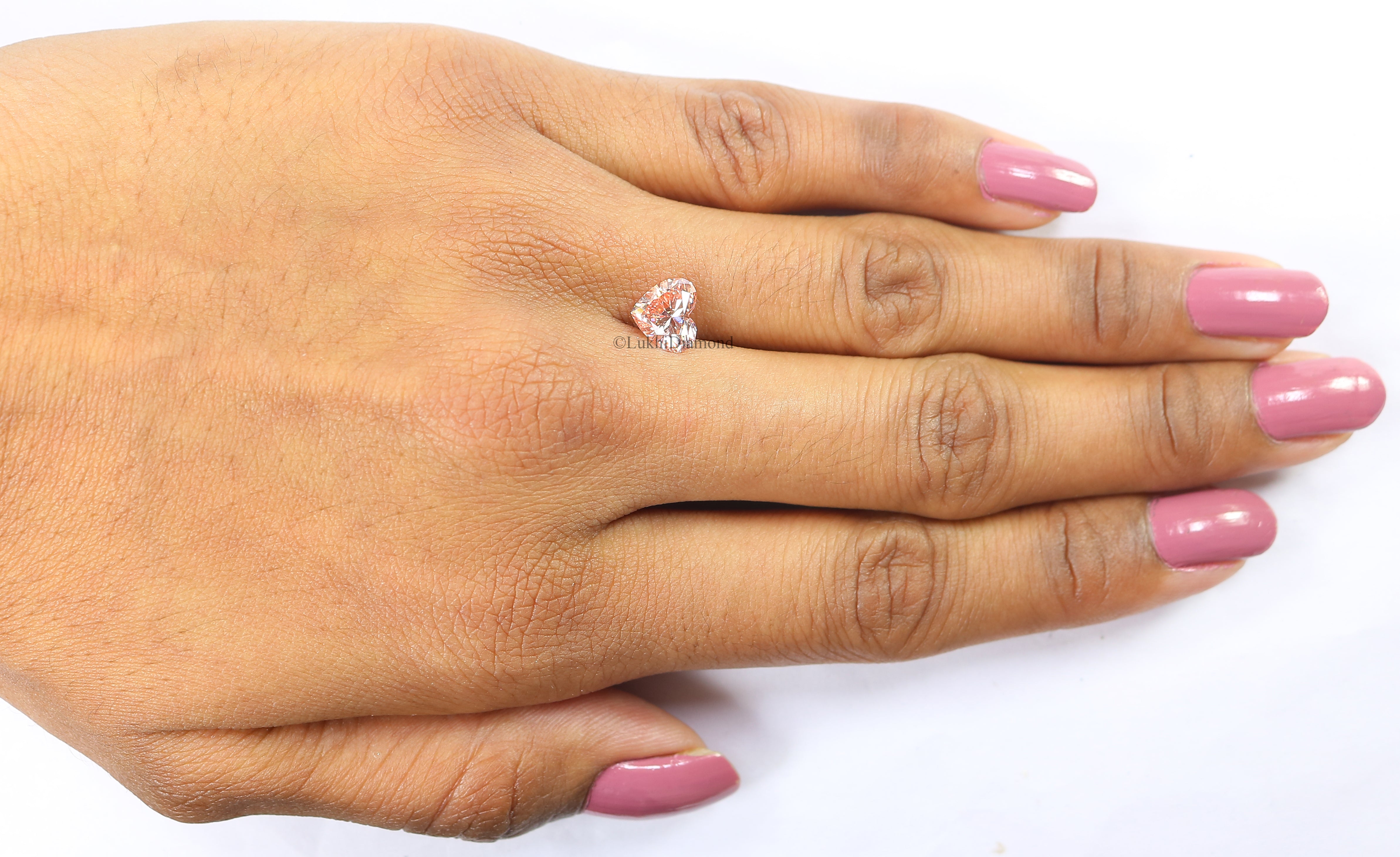 1.36 CT IGI Certified Heart Brilliant Cut Fancy Intense Pink Color VS1 Clarity Diamond Lab Grown Diamond Lab Created Heart CVD Diamond L3201