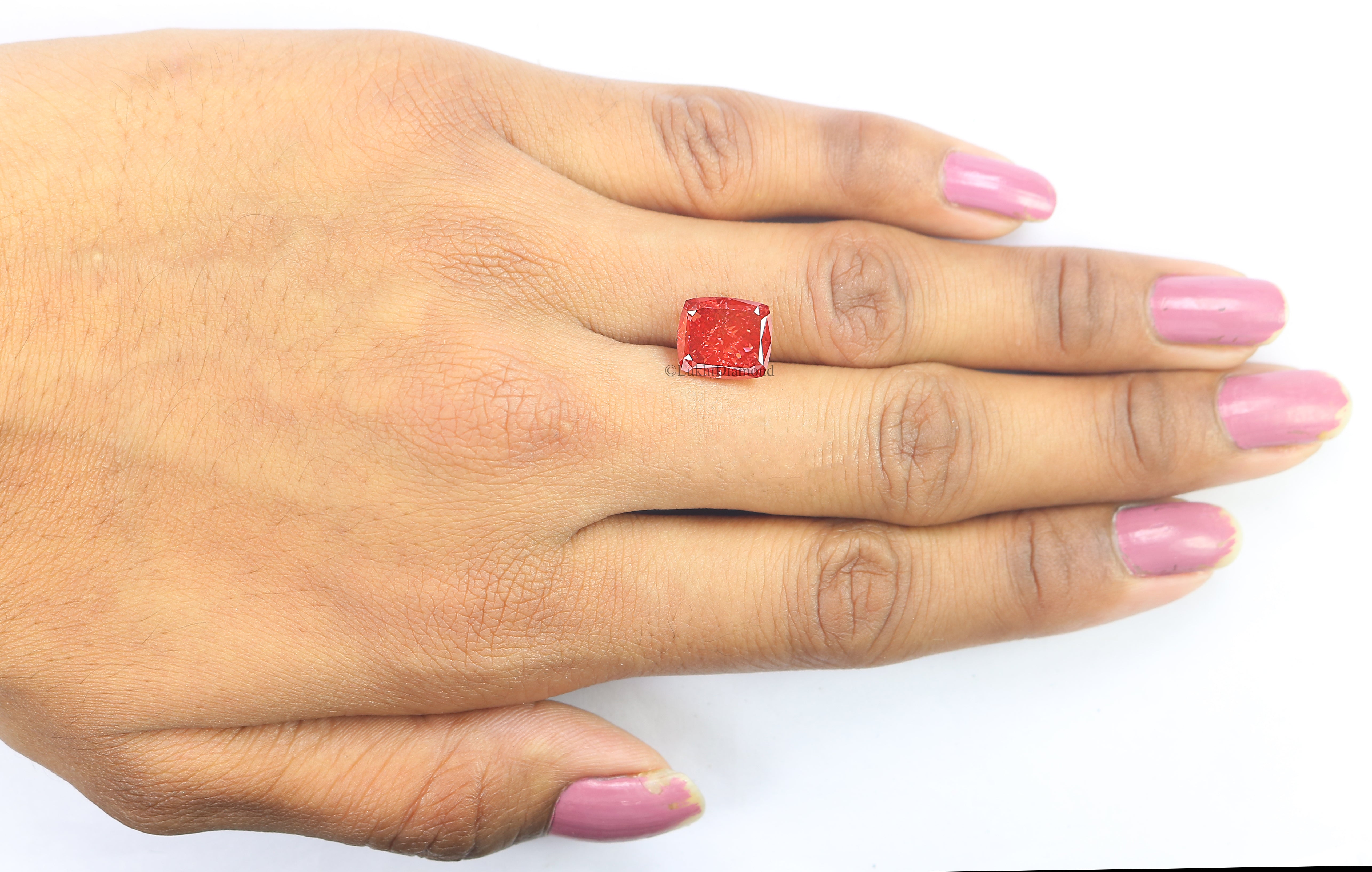 4.57 CT IGI Certified Cushion Modified Brilliant Cut Fancy Vivid Red Color VS1 Clarity Diamond Lab Grown CVD Lab Created Diamond L3197