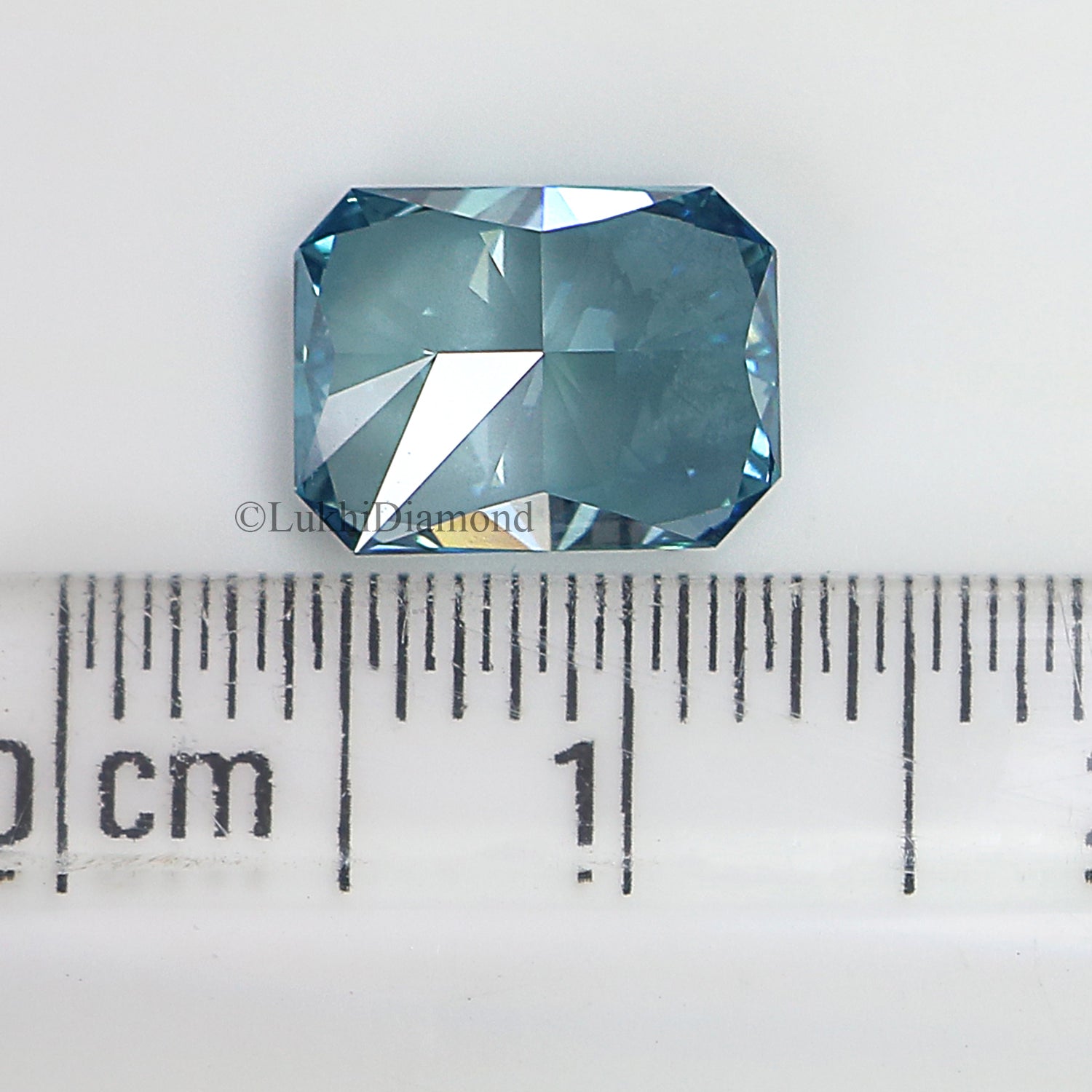 2.01 CT IGI Certified Rectangular Modified Brilliant Cut Fancy Vivid Blue Color VS1 Clarity Diamond Lab Grown CVD Lab Created Diamond L3211