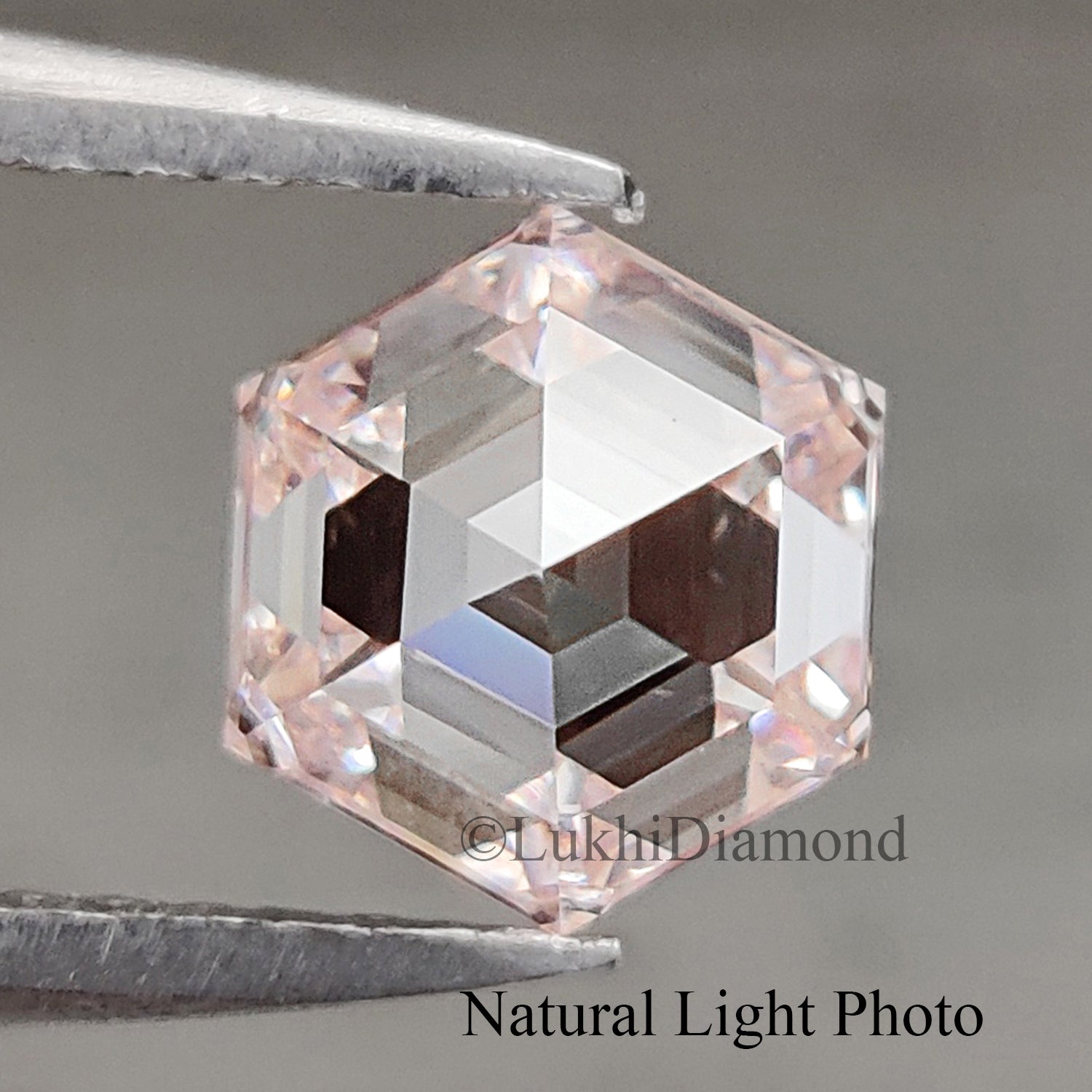 1.02 CT IGI Certified Hexagonal Step Cut Diamond Fancy Pink Color VVS1 Clarity Lab Grown Diamond Lab Created Hexagon CVD Diamond Q201