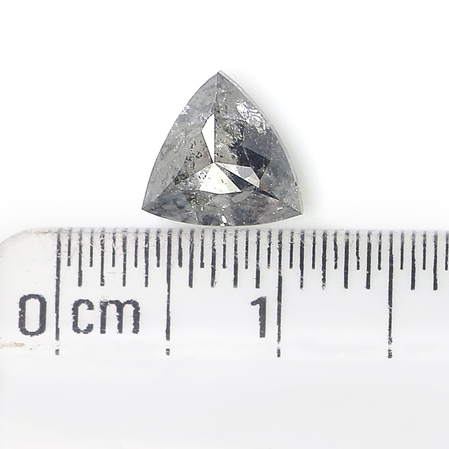 1.62 CT Natural Loose Triangle Shape Diamond Salt And Pepper Triangle Cut Diamond 7.00 MM Black Grey Color Triangle Rose Cut Diamond QL128