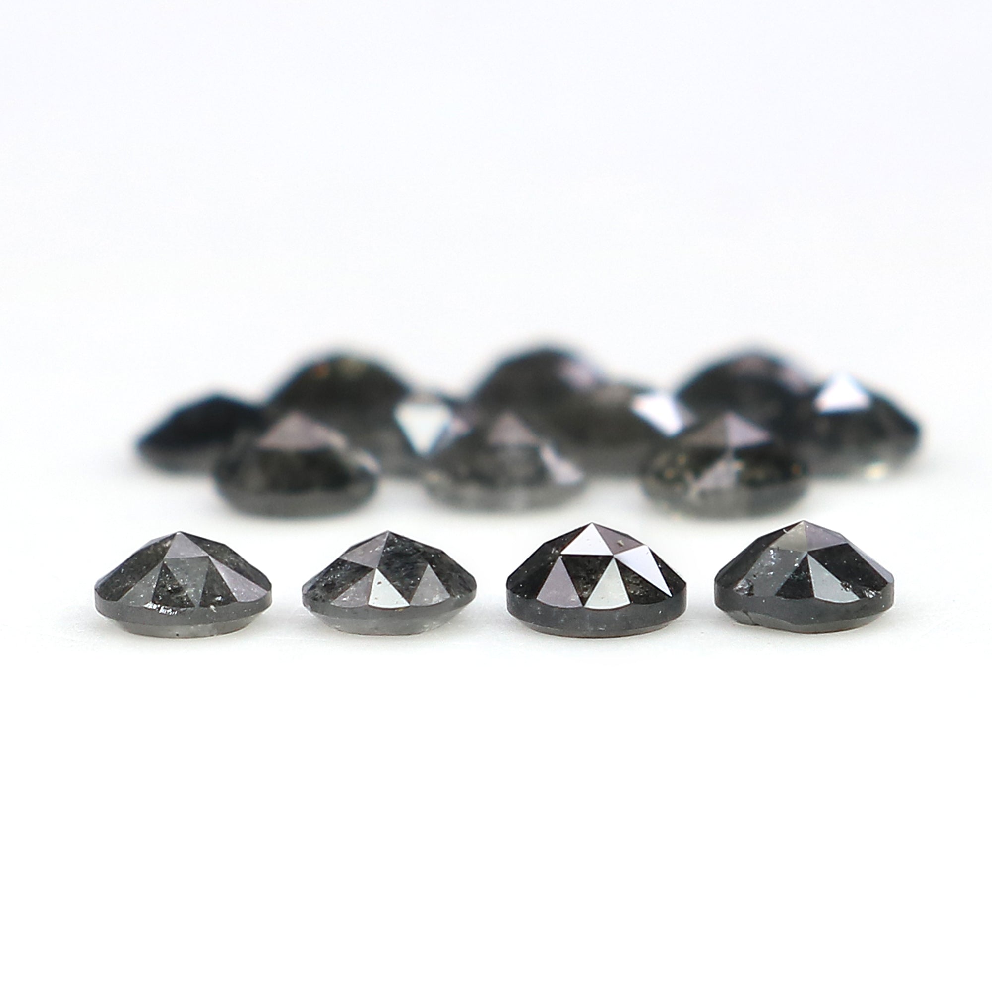 1.41 Ct Natural Loose Round Rose Cut Diamond Salt And Pepper Round Diamond 2.70 MM Natural Black Grey Color Round Rose Cut Diamond LQ1824