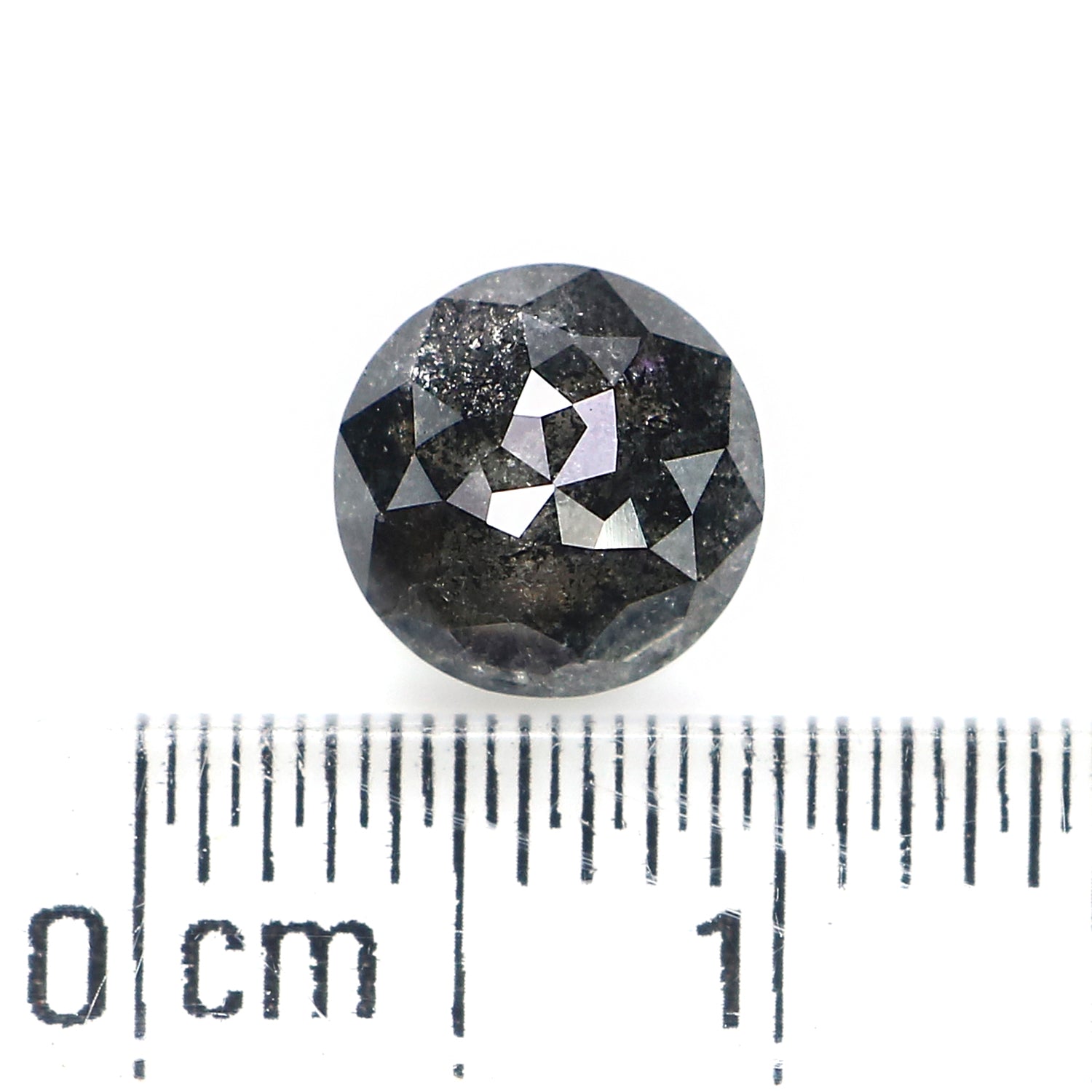 1.23 Ct Natural Loose Round Rose Cut Diamond Black Color Rose Cut Diamond 6.80 MM Natural Loose Salt And Pepper Rose Cut Diamond LQ1167