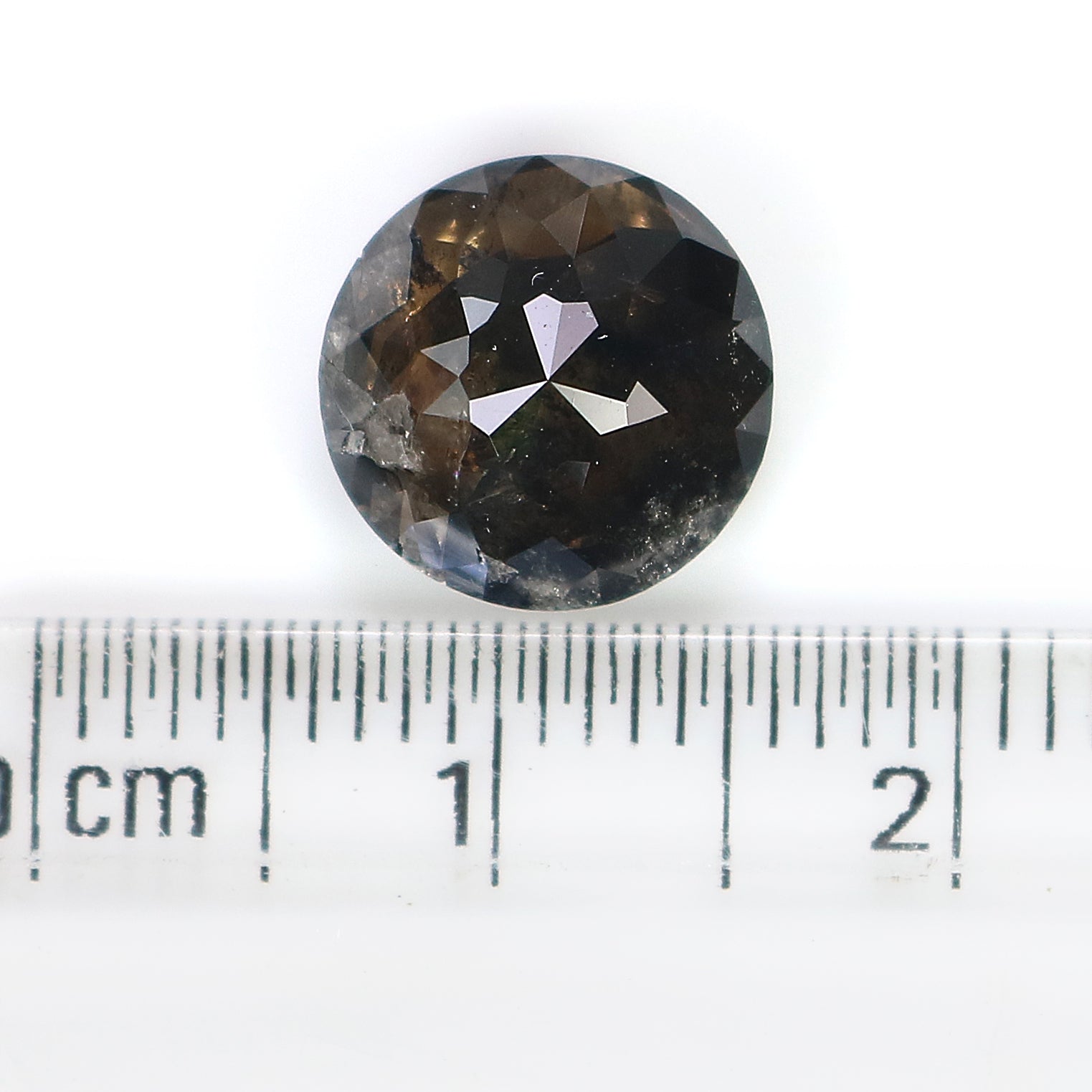 4.20 Ct Natural Loose Round Shape Diamond Salt And Pepper Diamond 9.90 MM Natural Diamond Brown Grey Color Round Rose Cut Diamond QL8509