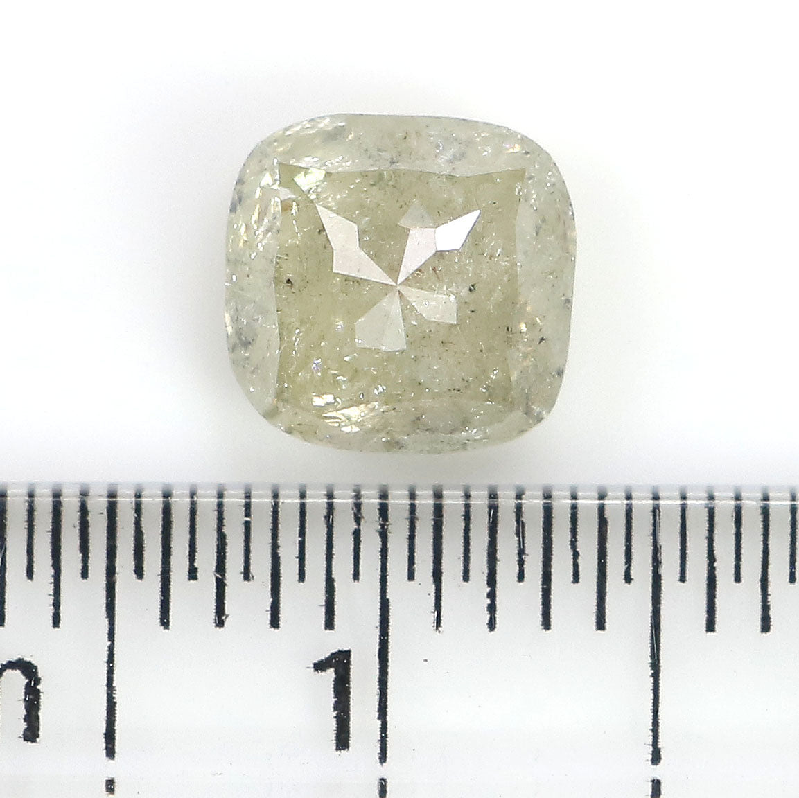 1.44 CT Natural Loose Cushion Shape Diamond Grey Color Cushion Rose Cut Diamond 6.40 MM Natural Cushion Shape Grey Color Diamond QL6437