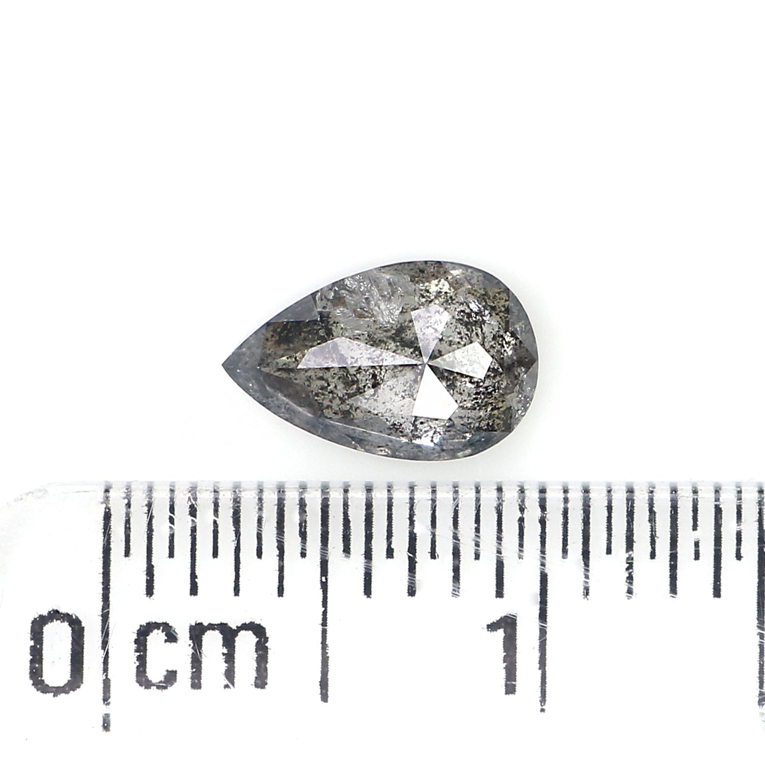 0.70 CT Natural Loose Pear Shape Diamond Salt And Pepper Pear Cut Diamond 7.25 MM Natural Black Grey Color Pear Rose Cut Diamond LQ3183