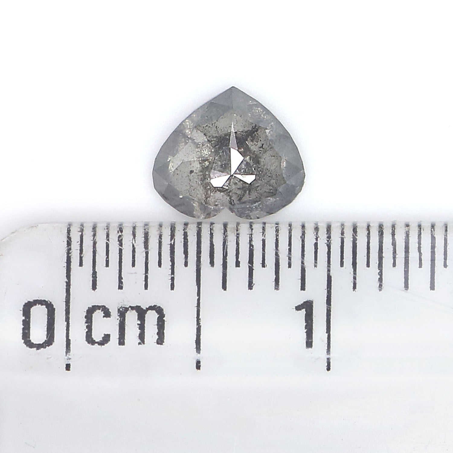 0.49 Ct Natural Loose Heart Shape Diamond Salt And Pepper Heart Diamond 4.85 MM Natural Black Grey Diamond Heart Rose Cut Diamond QL1633