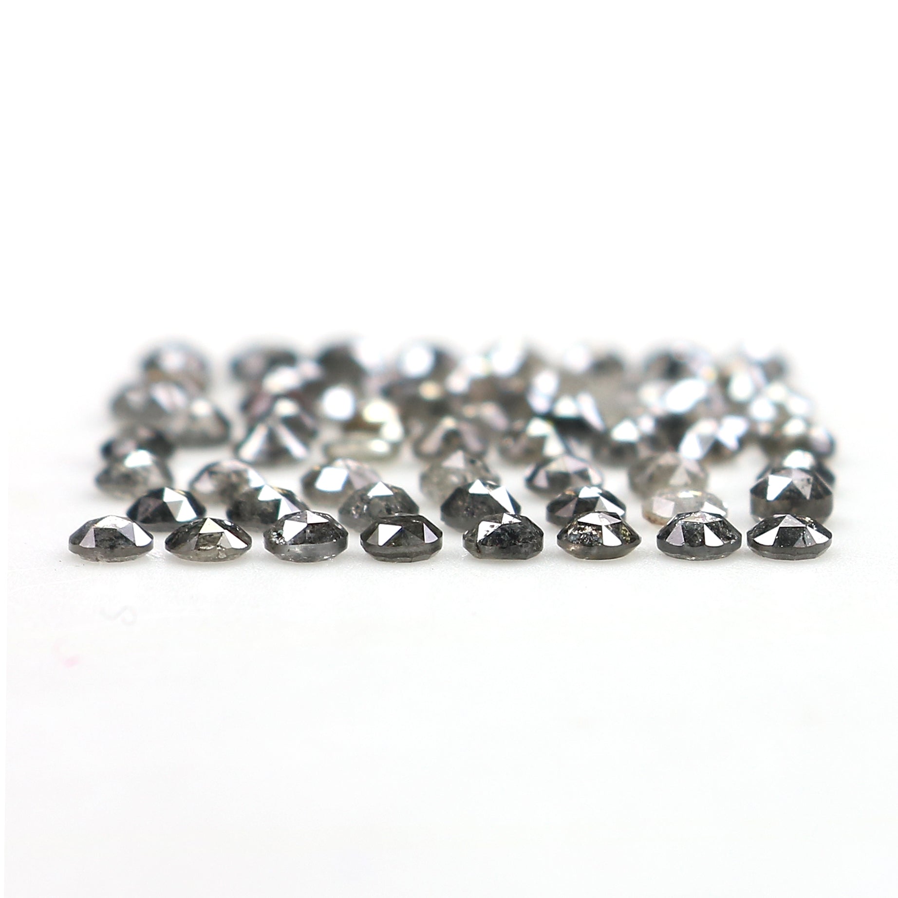 2.13 Ct Natural Loose Round Shspe Diamond Salt And Pepper Diamond 1.90 MM Natural Diamond Black Grey Color Round Rose Cut Diamond LQ3035