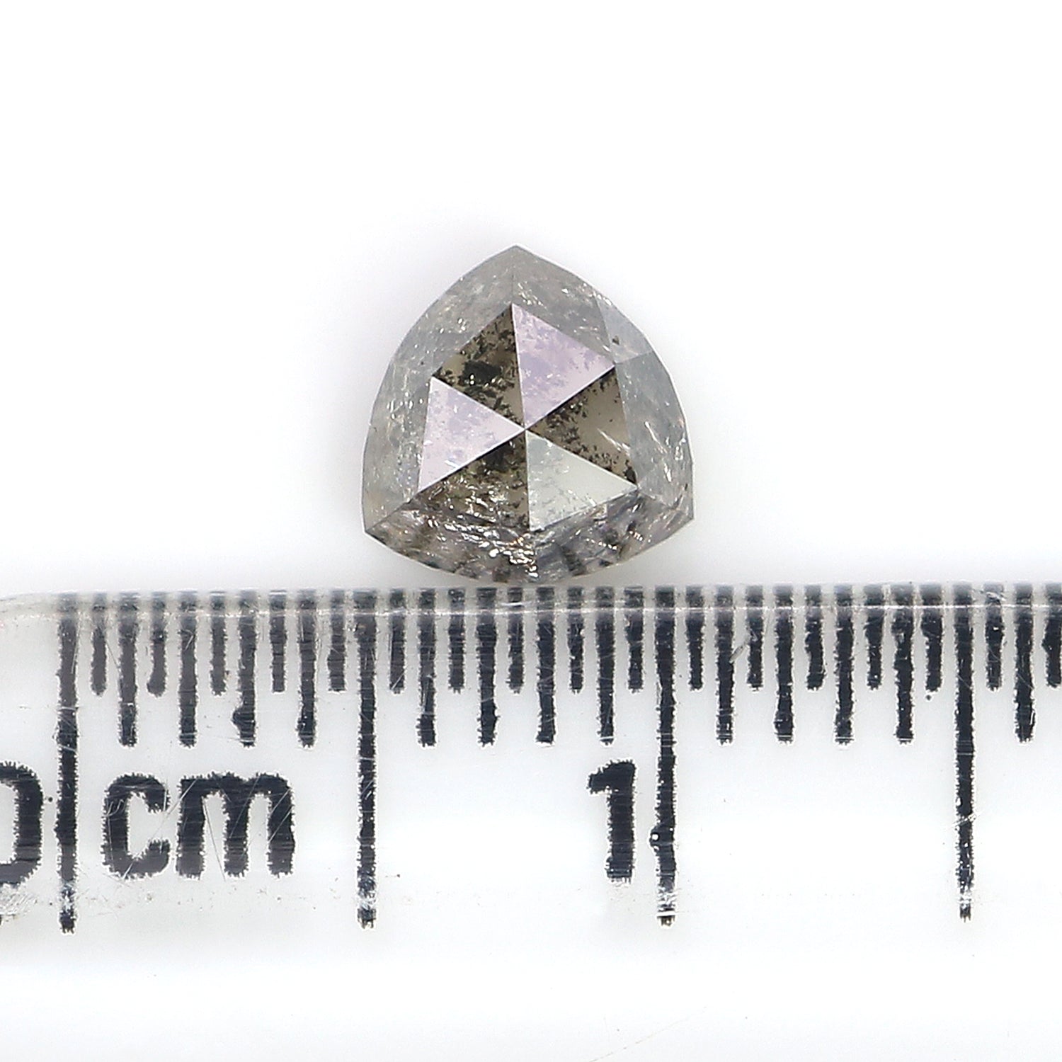 0.96 Ct Natural Loose Triangle Shape Diamond Salt And Pepper Diamond 5.70 MM Natural Diamond Black Grey Color Triangle Cut Diamond QL3060