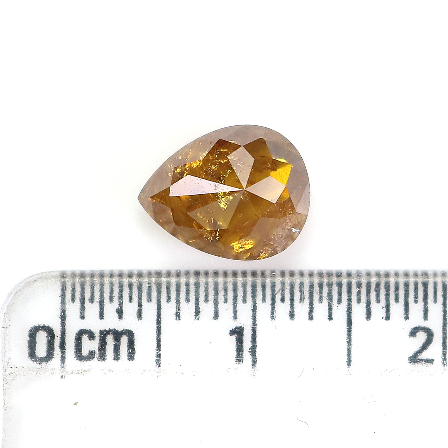 2.63 CT Natural Loose Pear Shape Diamond Yellow Color Pear Cut Diamond 9.00 MM Natural Loose Yellow Color Pear Rose Cut Diamond LQ3276