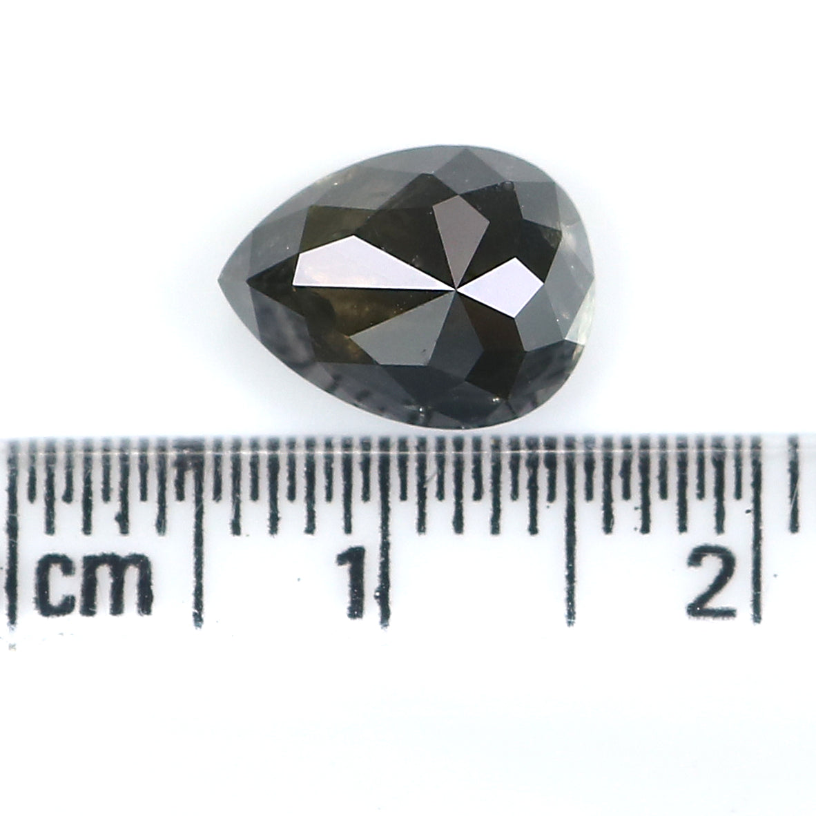 2.80 Ct Natural Loose Pear Shape Diamond Salt And Pepper Pear Cut Diamond 10.15 MM Natural Black Grey Diamond Pear Rose Cut Diamond LC72