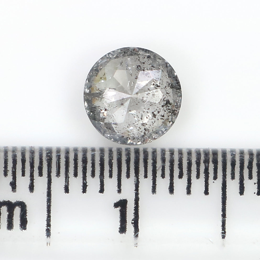 0.64 Ct Natural Loose Round Rose Cut Diamond Salt And Pepper Round Diamond 5.60 MM Natural Loose Black Grey Color Rose Cut Diamond LC48