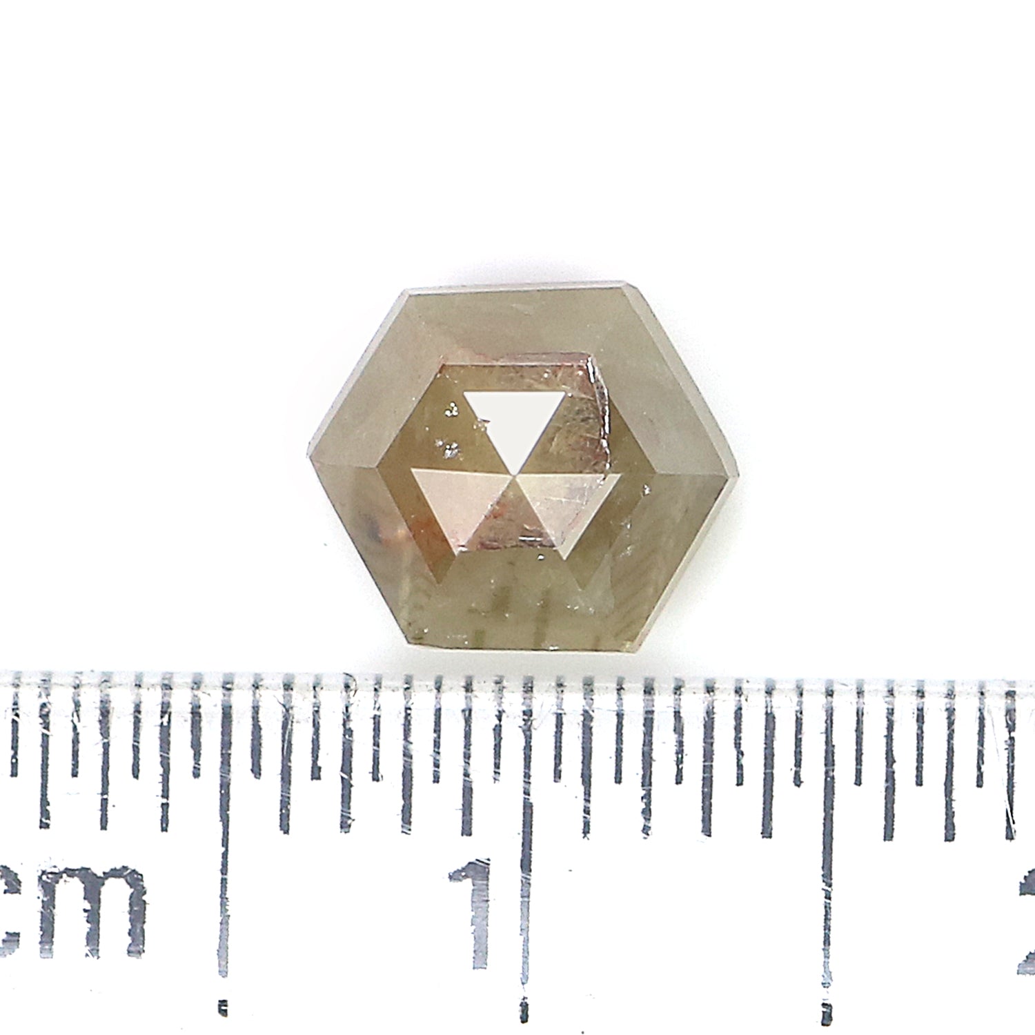 1.64 CT Natural Loose Hexagon Shape Diamond Yellow Color Hexagon Diamond 7.00 MM Natural Loose Grey Color Hexagon Rose Cut Diamond LQ7190