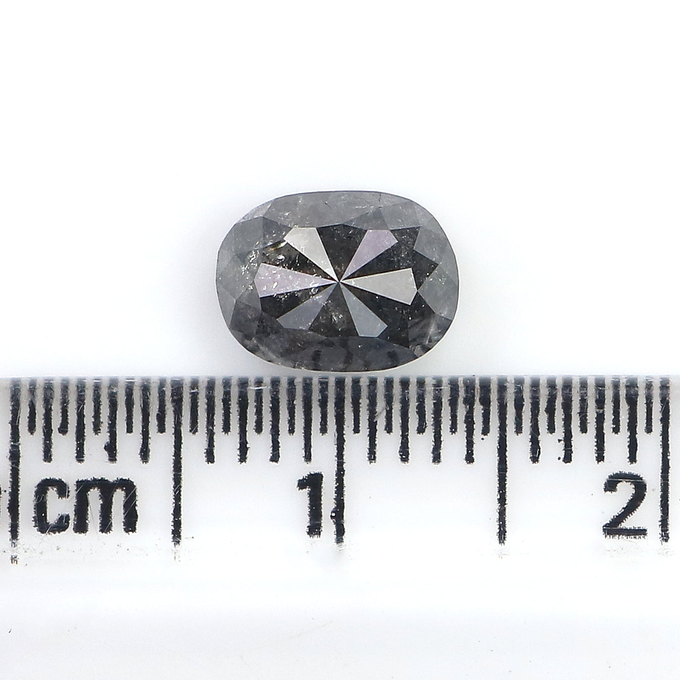 1.51 Ct Natural Loose Oval Shape Diamond Salt And Pepper Oval Diamond 7.45 MM Natural Diamond Black Grey Color Oval Rose Cut Diamond LQ3055